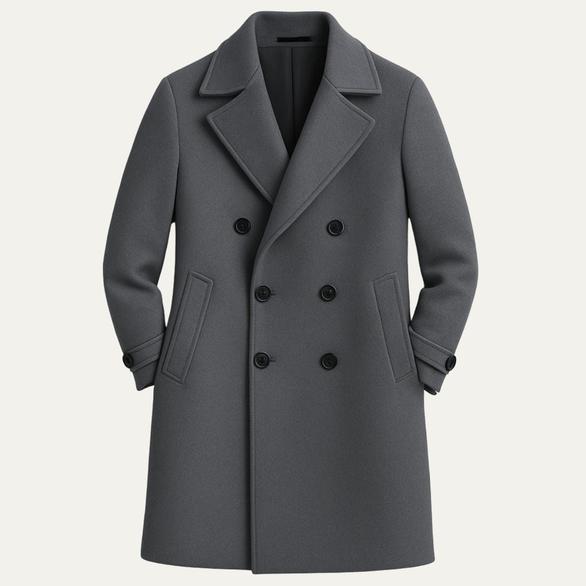 Axel | Men's Double Breasted Wool Coat Gray
