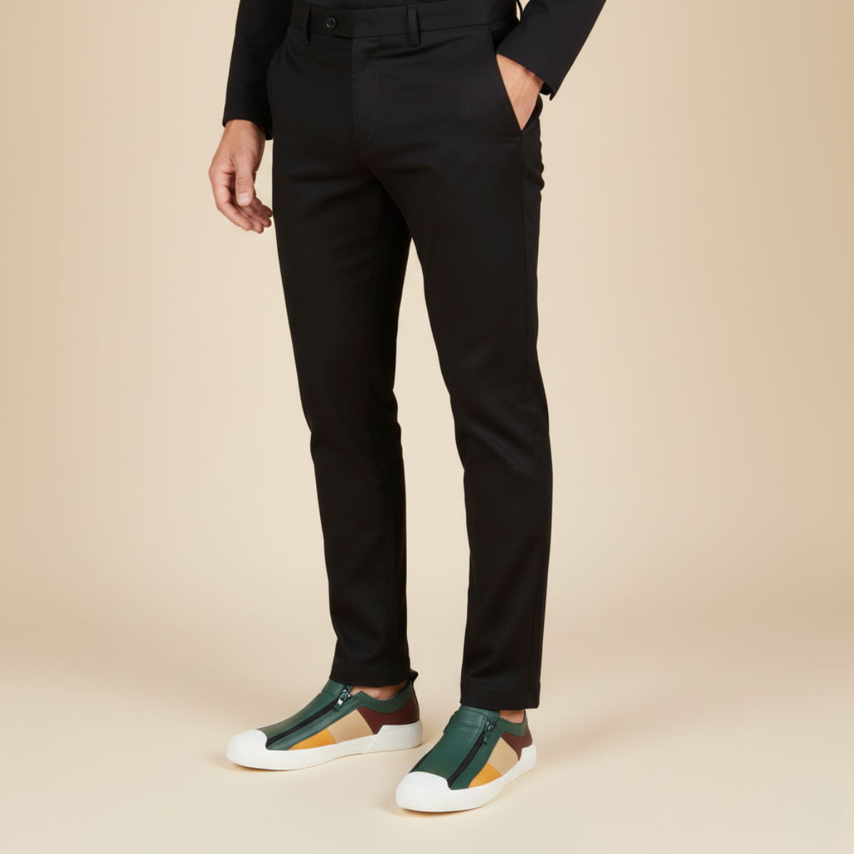 Ash | Men's Colorblock Zip Sneaker Green White Leather