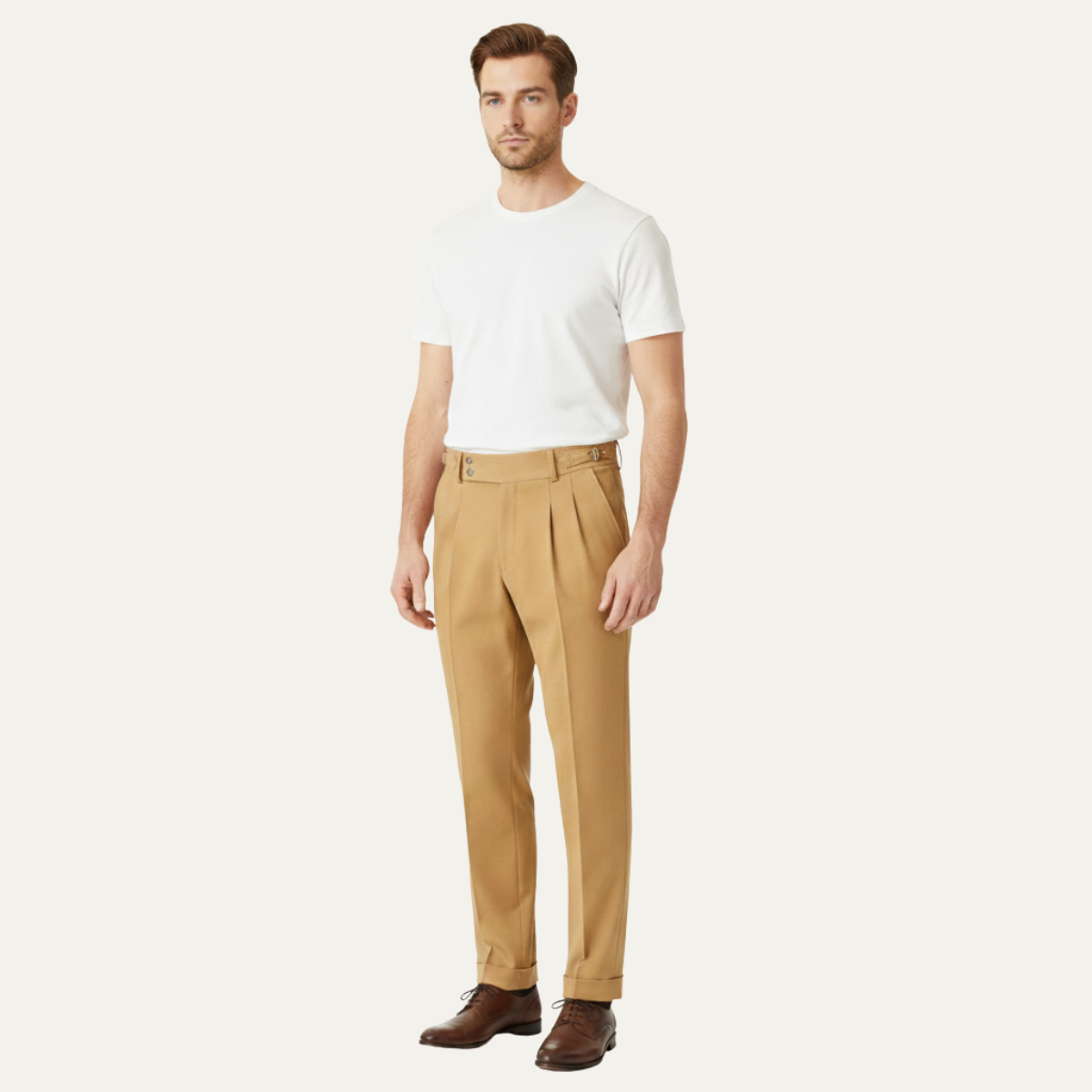 Kaden | Men's Pleated Dress Pants Khaki