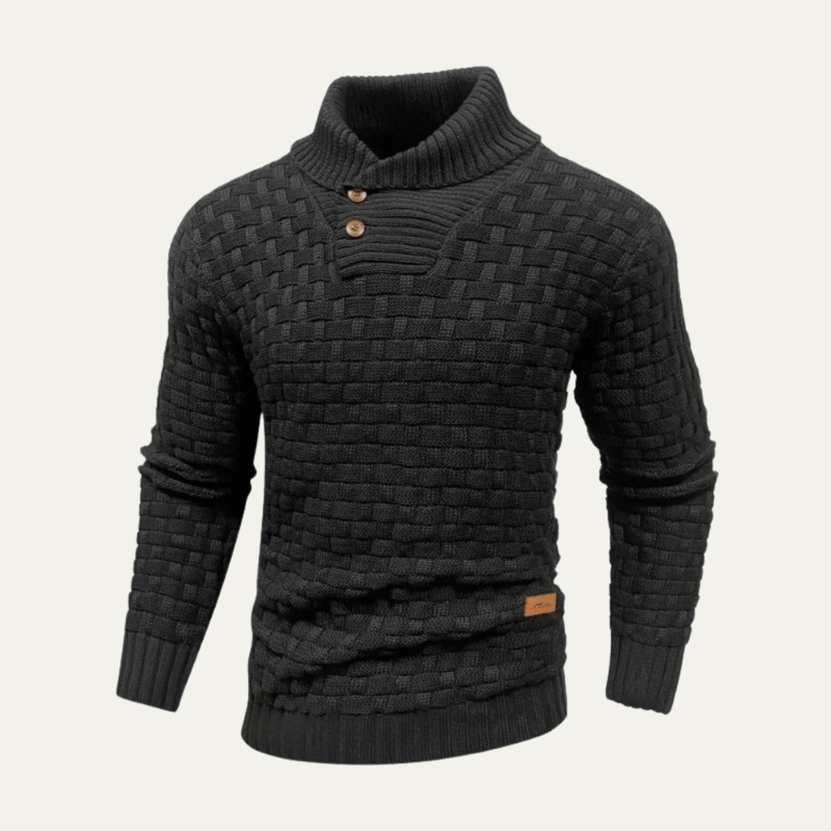 Axel | Men's Turtleneck Cable Knit Sweater Charcoal