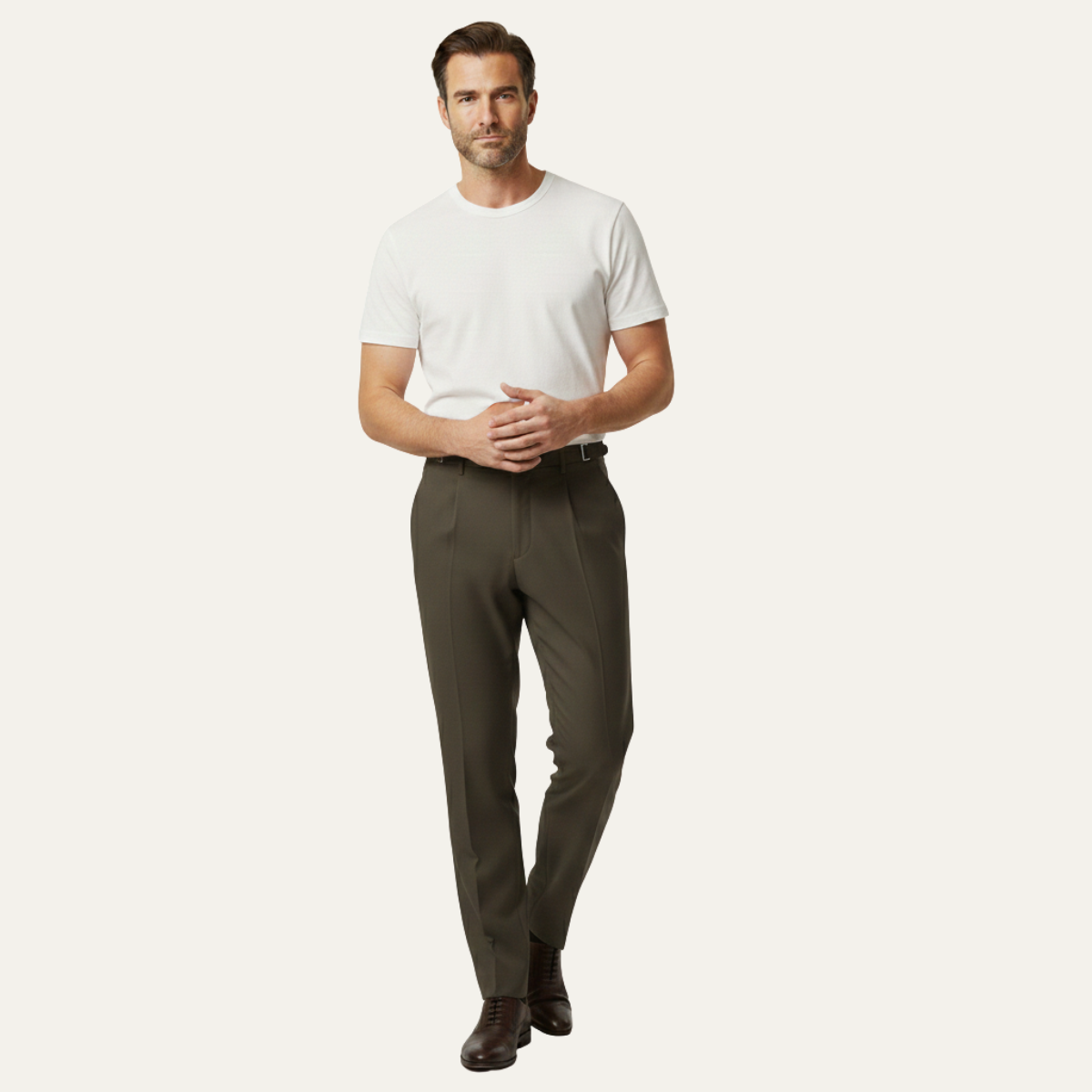 Callum | Men's Tailored Dress Pants Cream