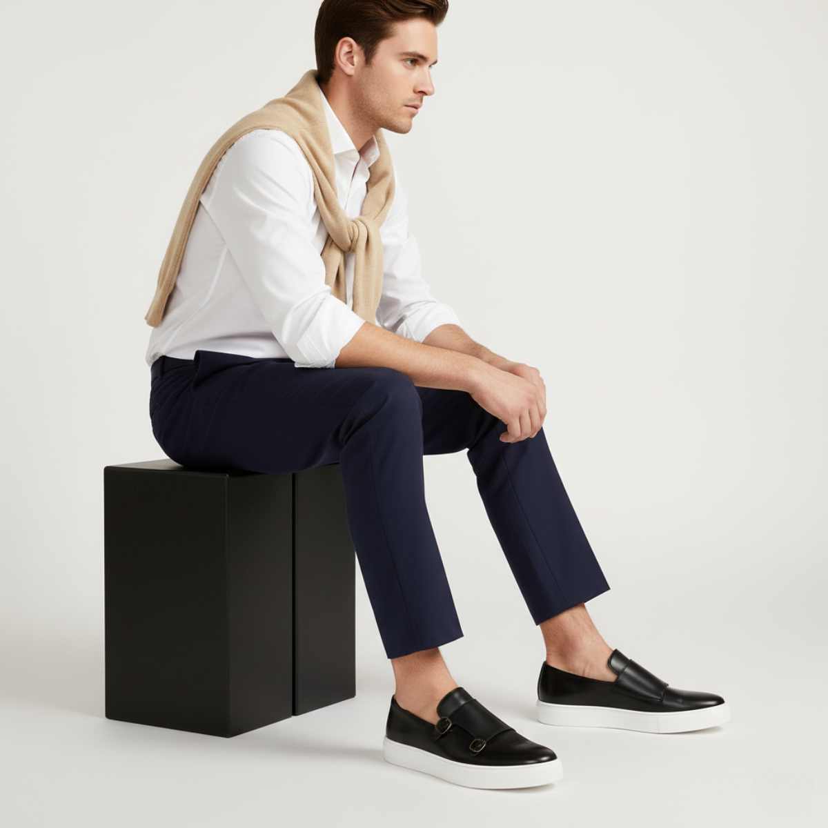 Ash | Men's Double Buckle Loafer Brown Leather White Sole