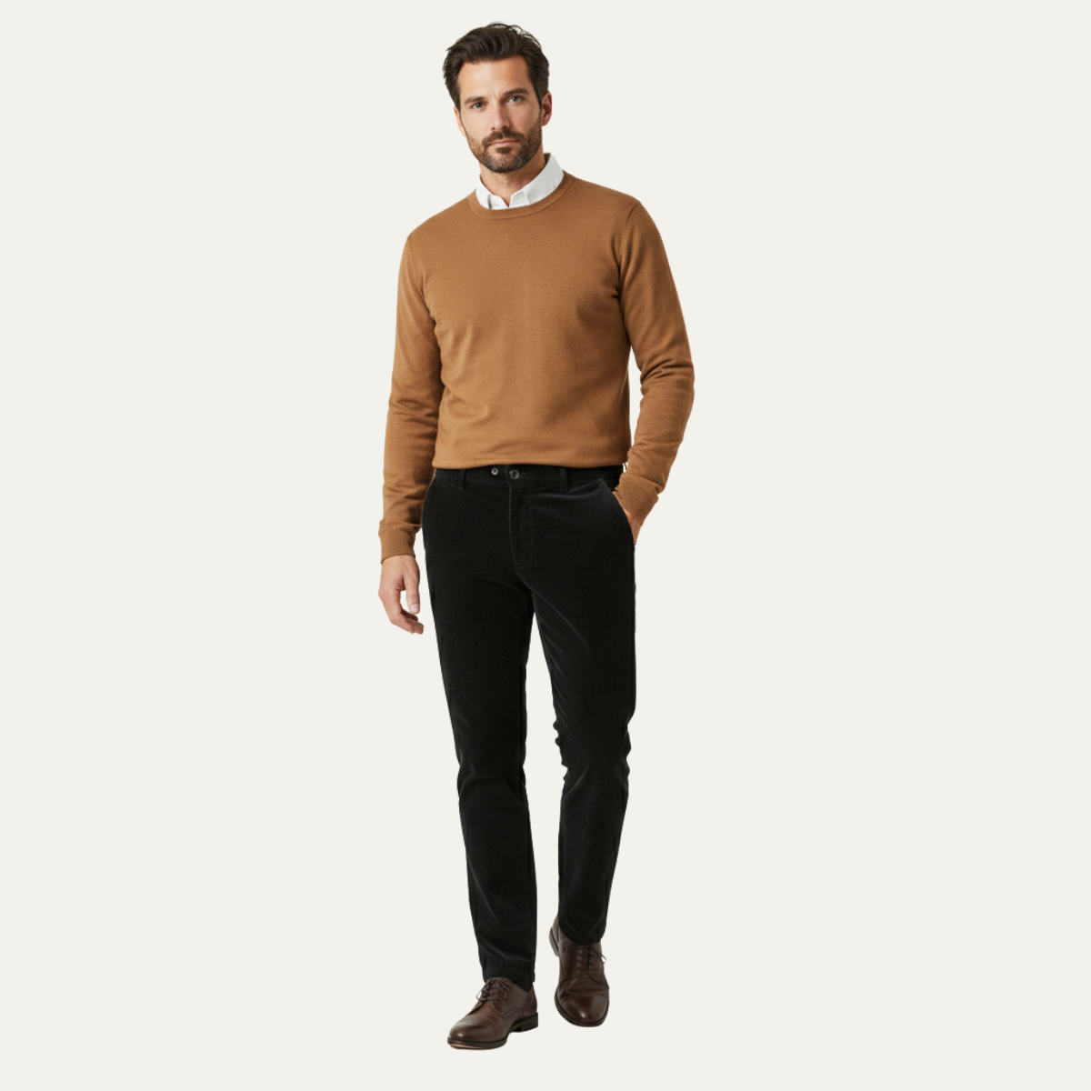 Lars | Men's Stretch Corduroy Pants Black