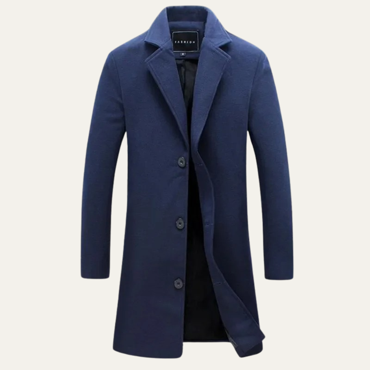 Ash | Men's Smart Casual Long Wool Coat Black