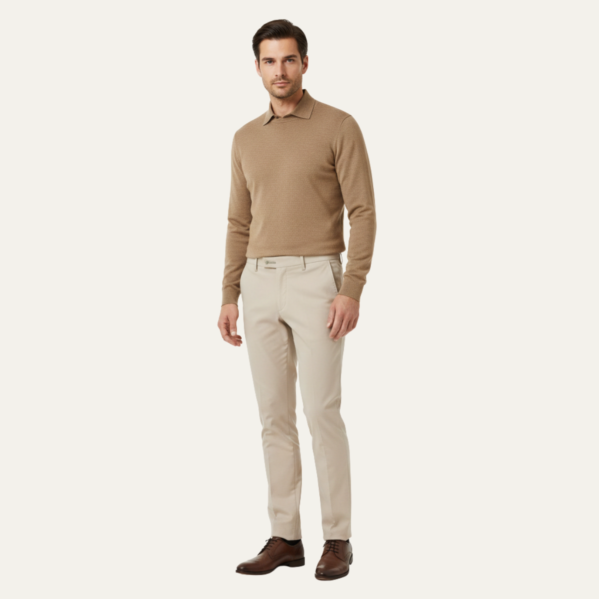 Sage | Men's Slim Fit Dress Pants Beige