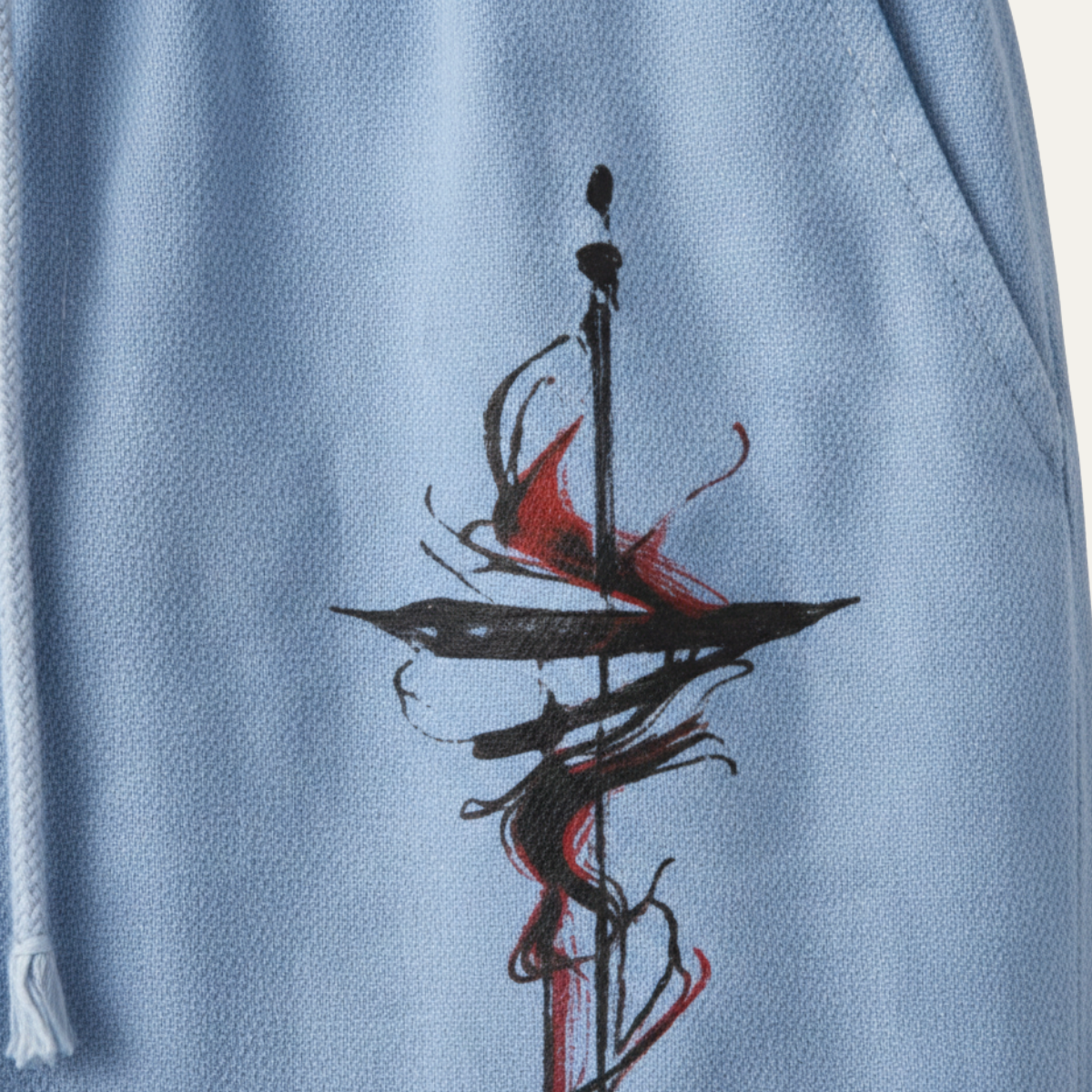 Ash | Men's Linen Pants Light Blue Drawstring Relaxed Fit