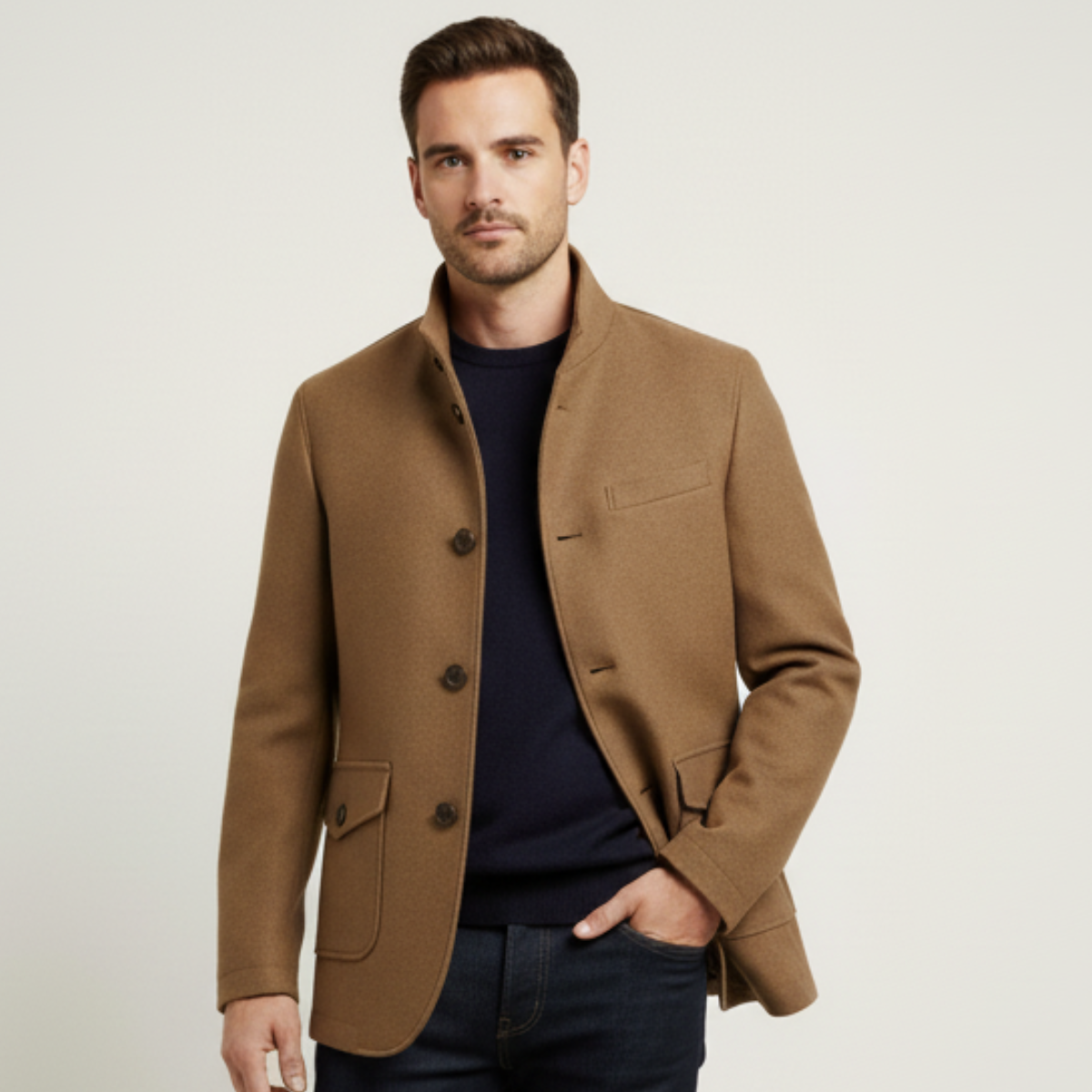 Sage | Men's Smart Casual Wool Coat Gray