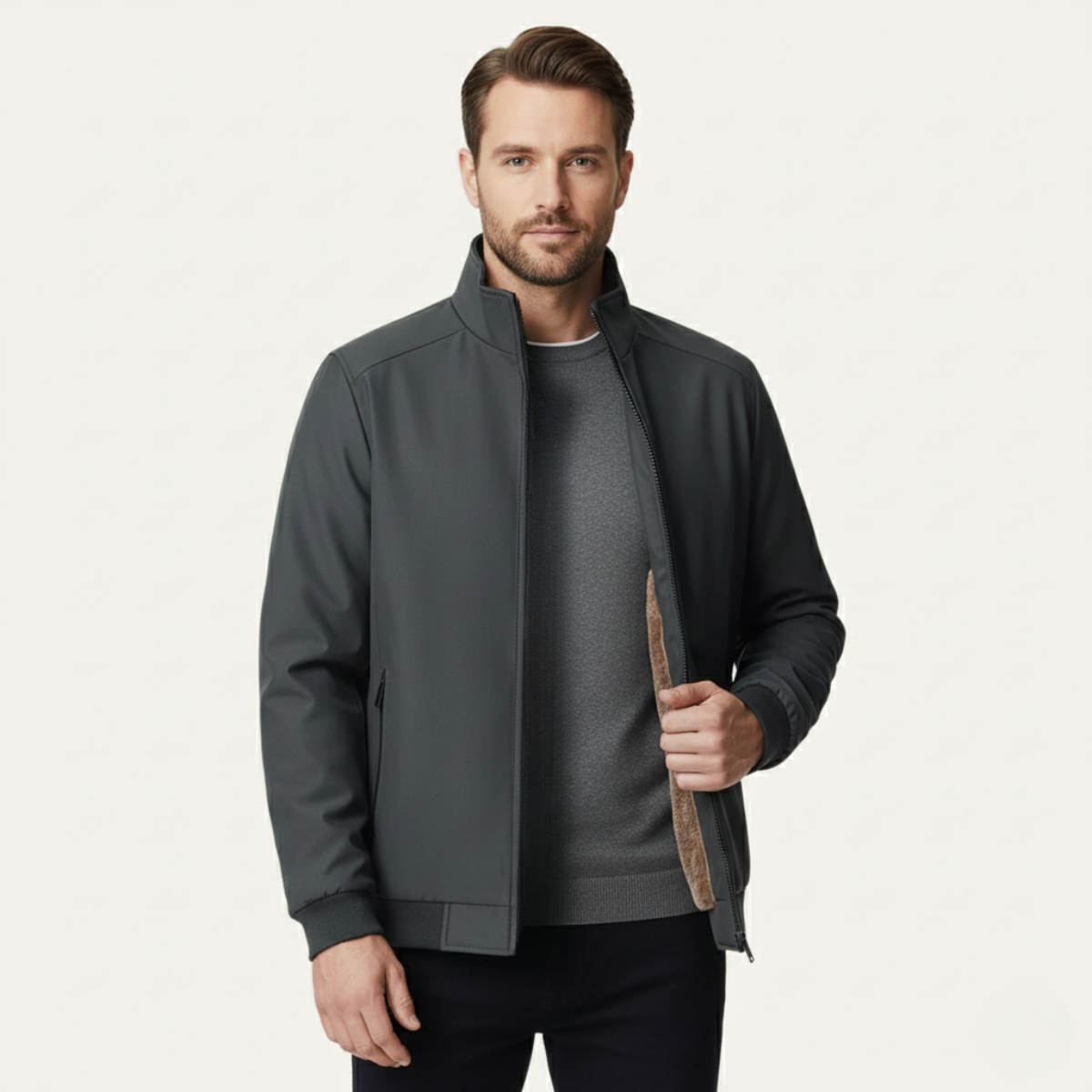 Axel | Men's Fleece Lined Jacket Black