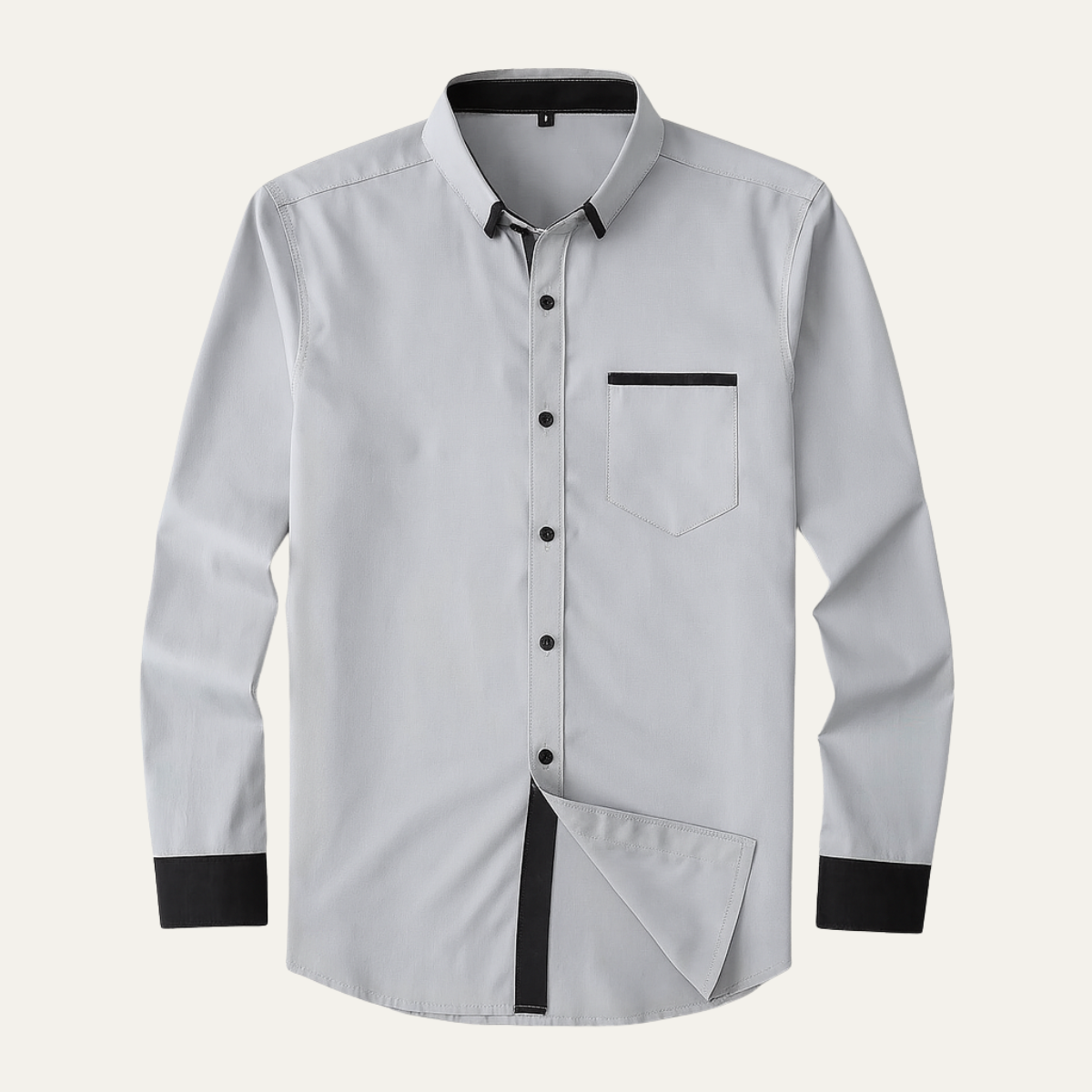 Rhys | Men's Smart Casual Button Up Shirt Light Gray