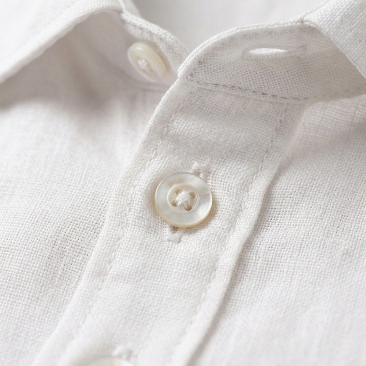 Bram | Men's Linen Button Up Shirt White Long Sleeve