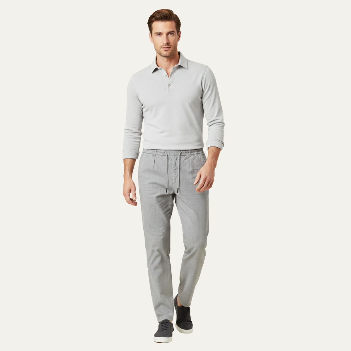 Kade | Men's Linen Pants Light Blue Drawstring