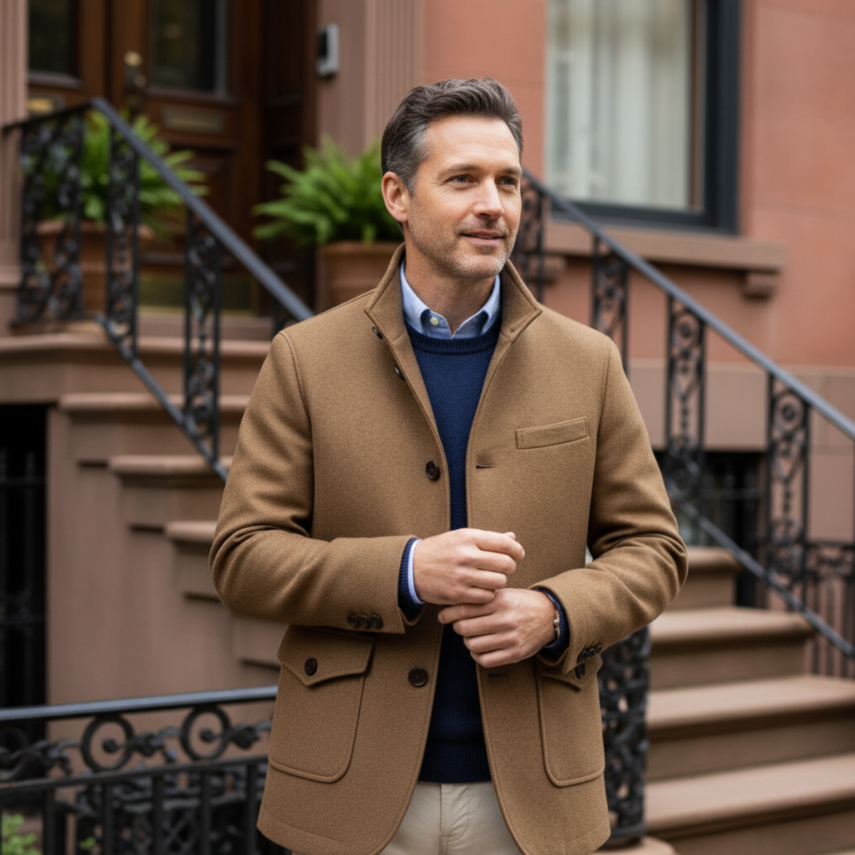 Sage | Men's Smart Casual Wool Coat Gray