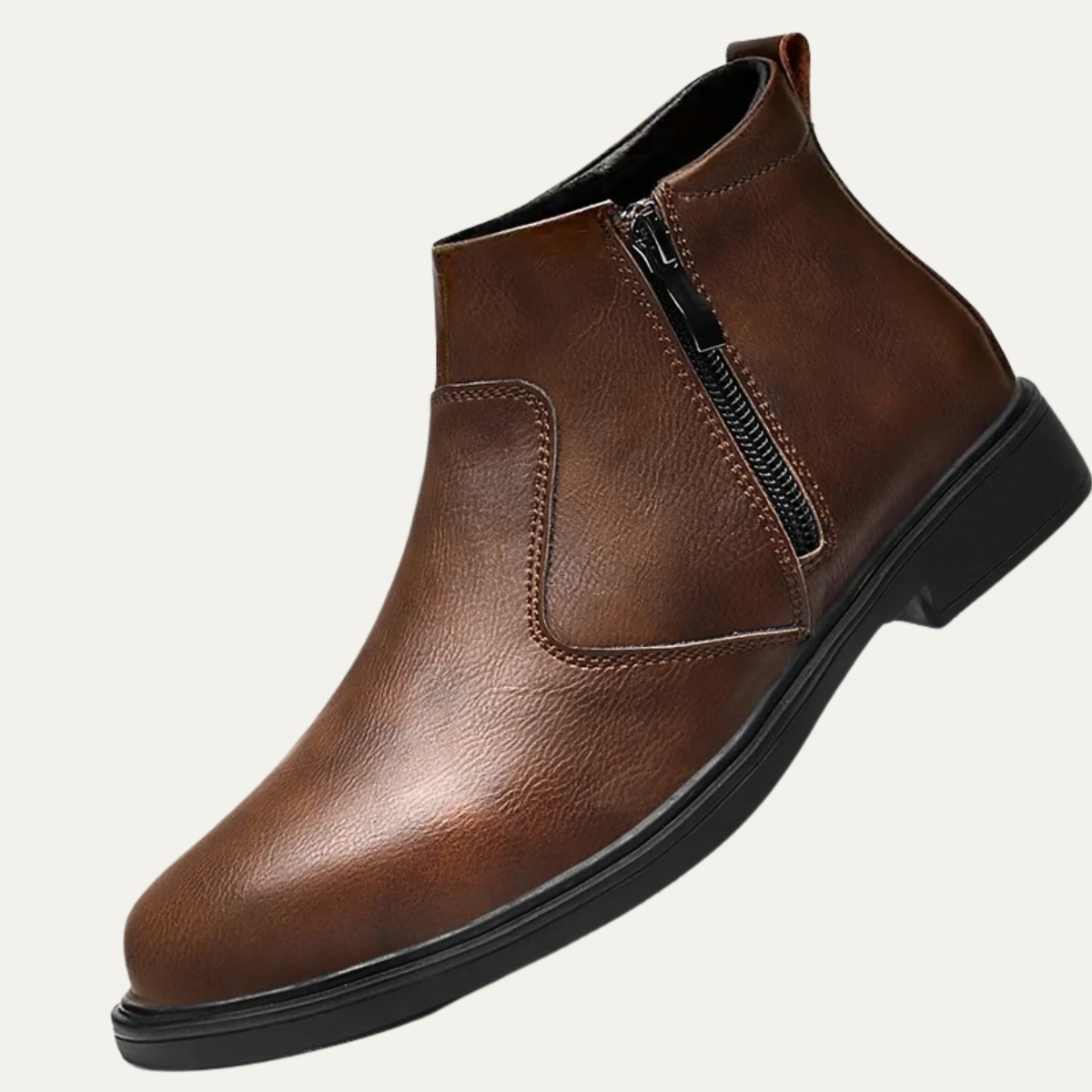 Kael | Men's Leather Chelsea Boots Brown Side Zip
