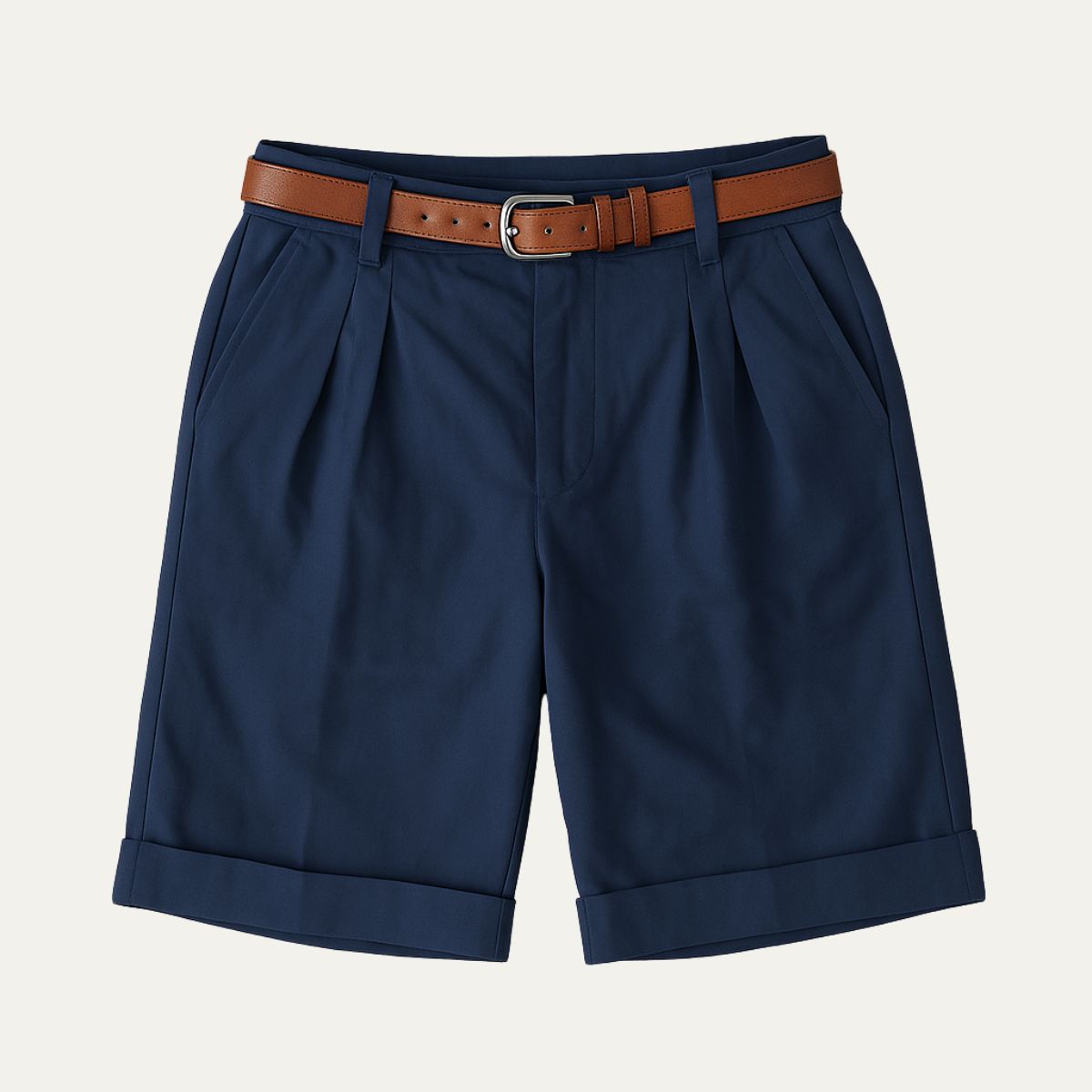 Rowan | Men's Tailored Pleated Shorts Navy