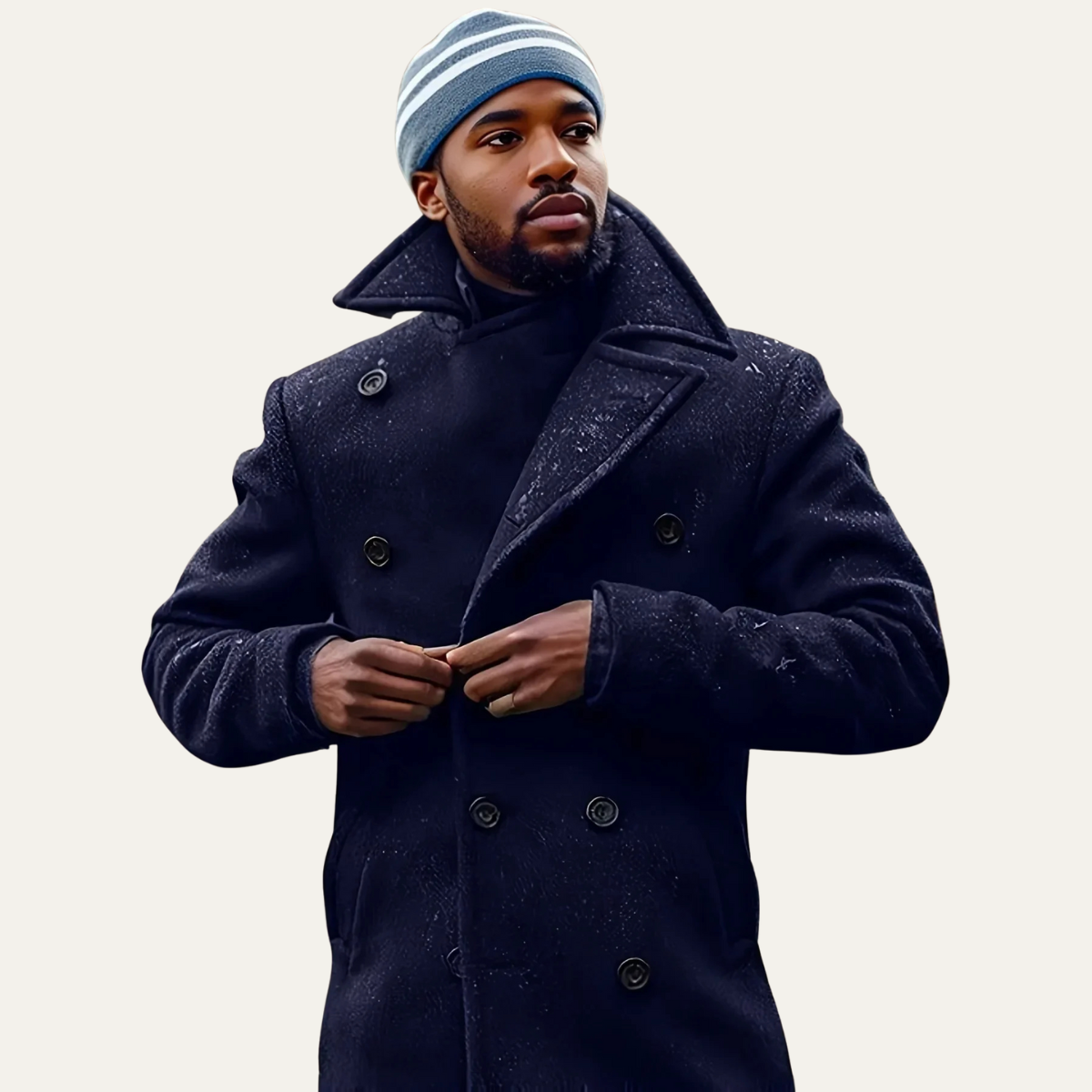 Knox | Men's Double Breasted Wool Peacoat Navy