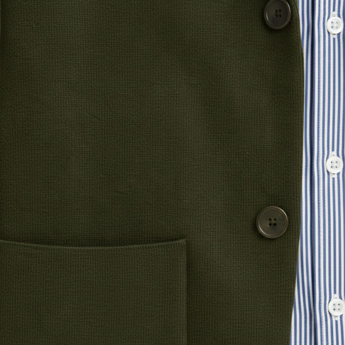 Hugo | Men's Smart Casual Linen Blazer Olive Green Stripe Shirt