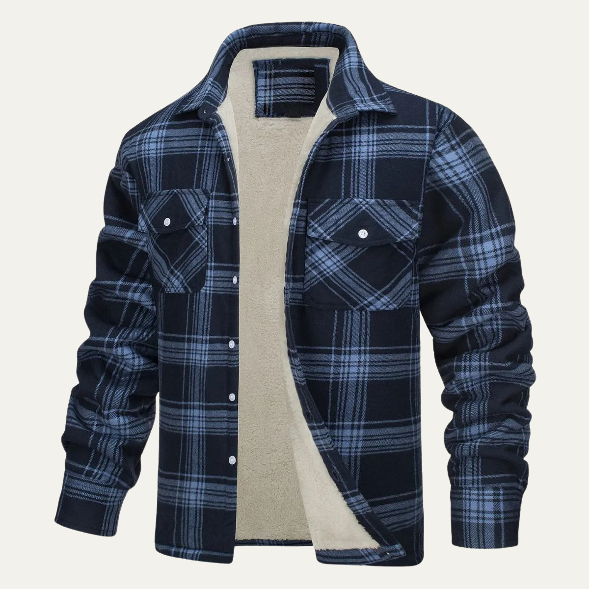 Bram | Men's Flannel Shirt Black White Plaid Long Sleeve Button Up