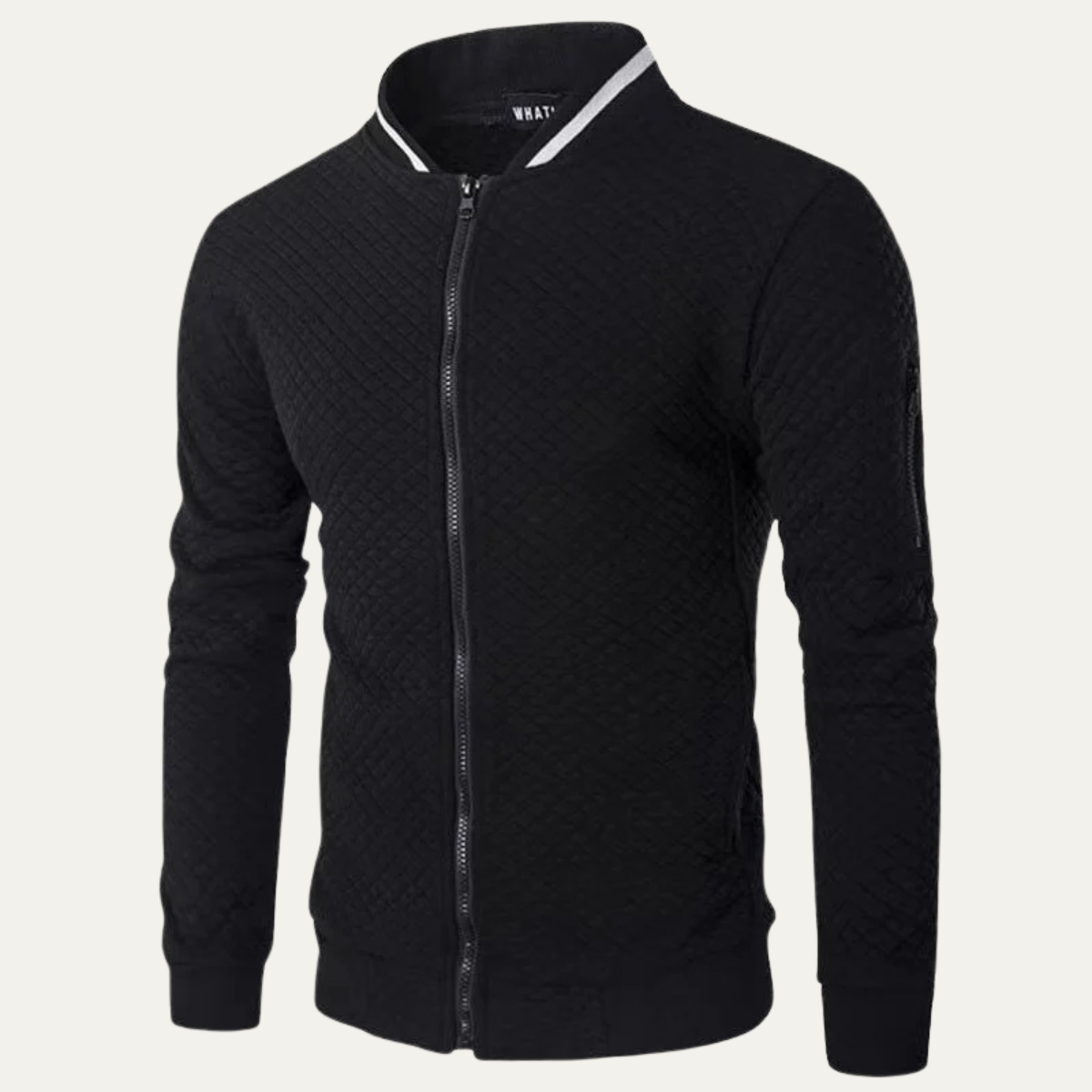Blake | Men's Quilted Bomber Jacket Black Zip Up