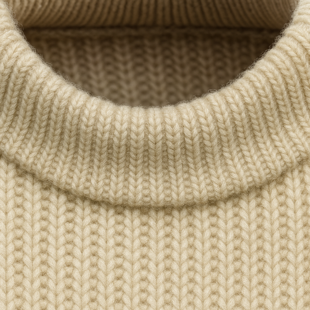 Bram | Men's Crew Neck Sweater Cream Ribbed Knit