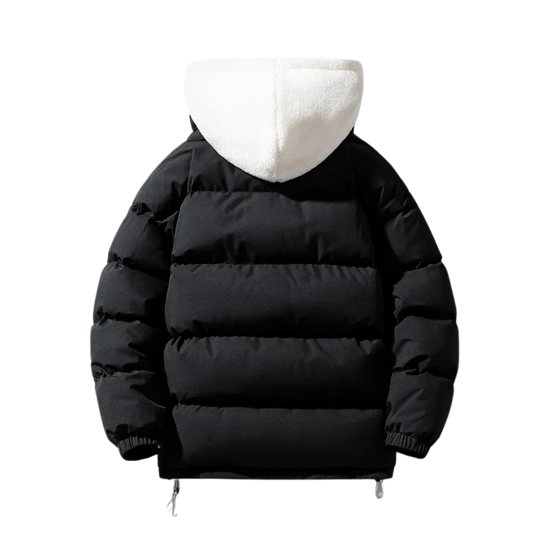 Ada | Women's Puffer Jacket Black Sherpa Lined Hood