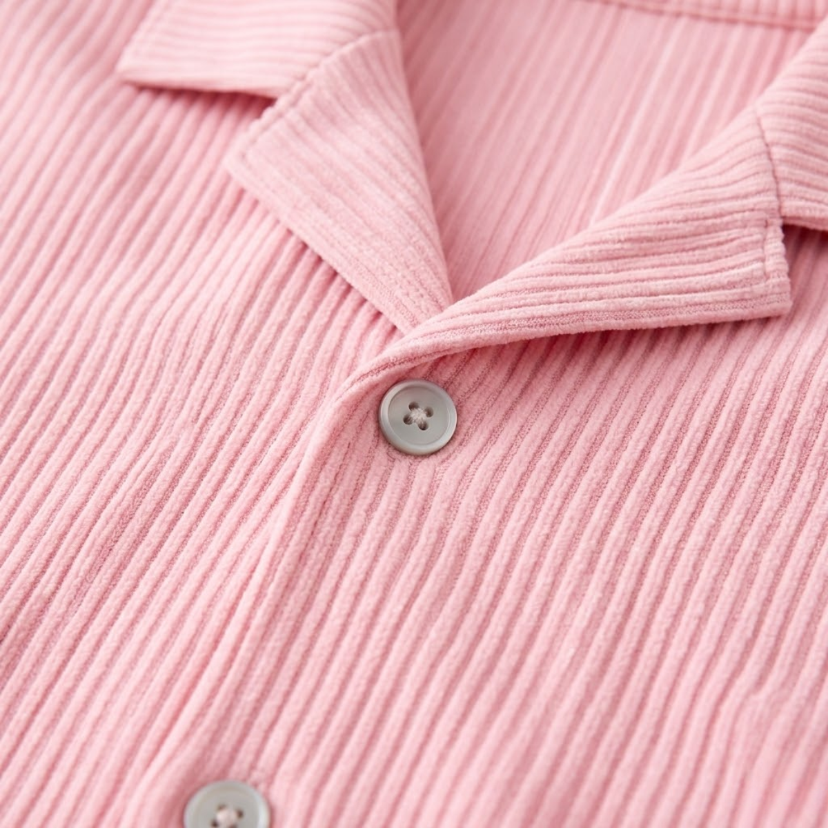Rowan | Men's Ribbed Button Up Shirt Pink