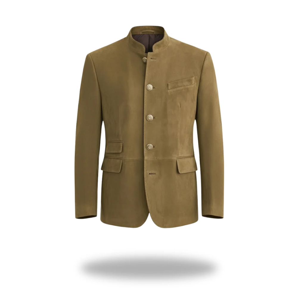 Axel | Men's Casual Blazer Khaki Button Front Chest Pockets