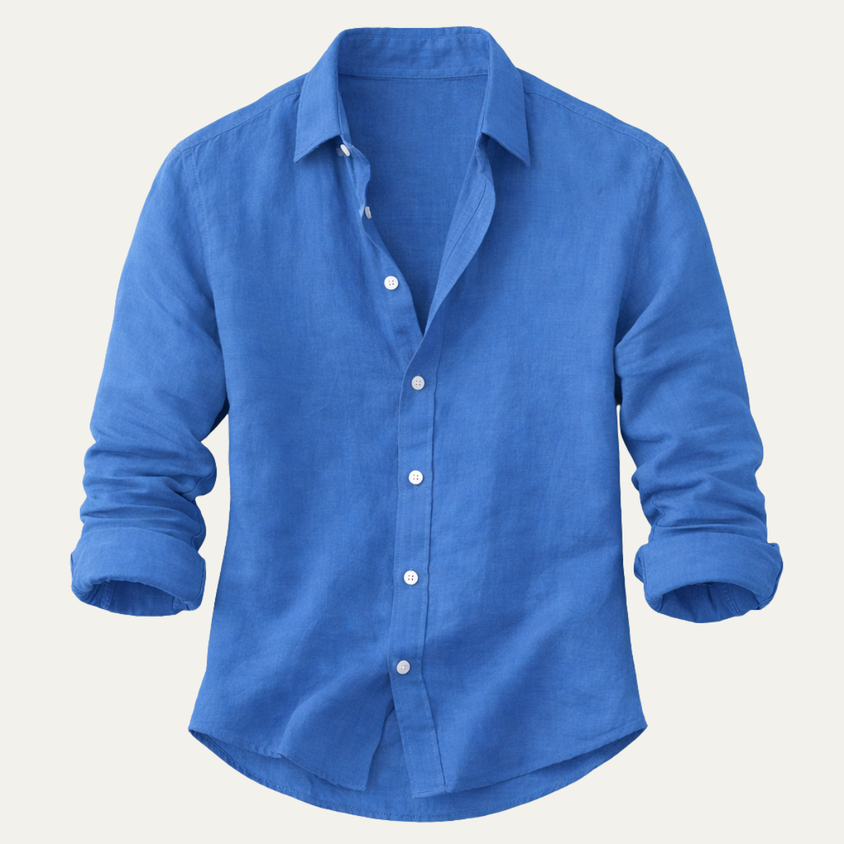Hugo | Men's Linen Button Up Shirt Blue Long Sleeve