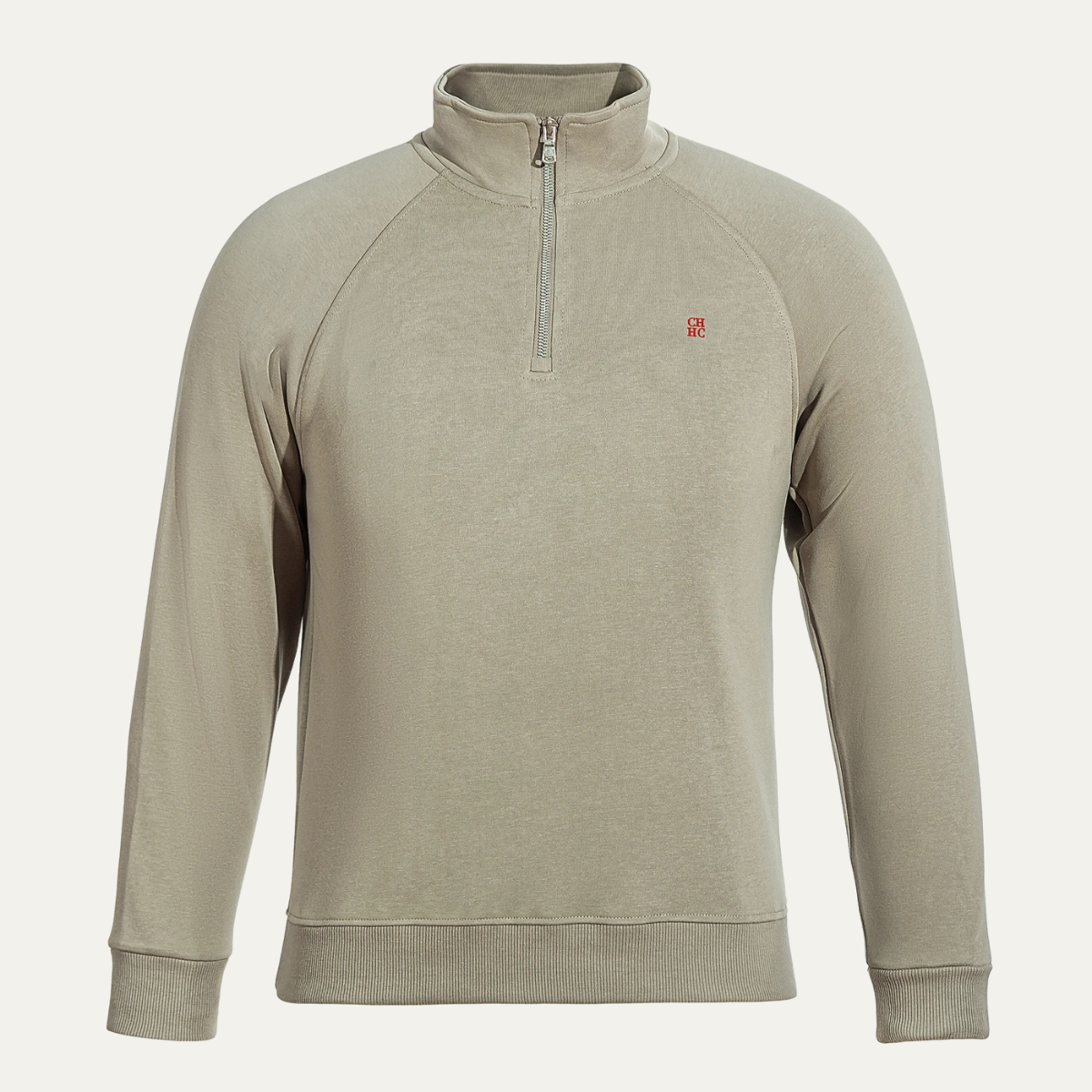 Axel | Men's Quarter Zip Sweater Beige Long Sleeve