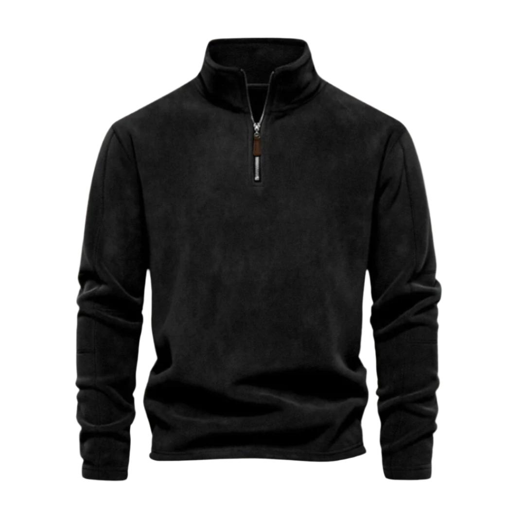 Axel | Men's Quarter Zip Sweater Cream Long Sleeve Mock Neck