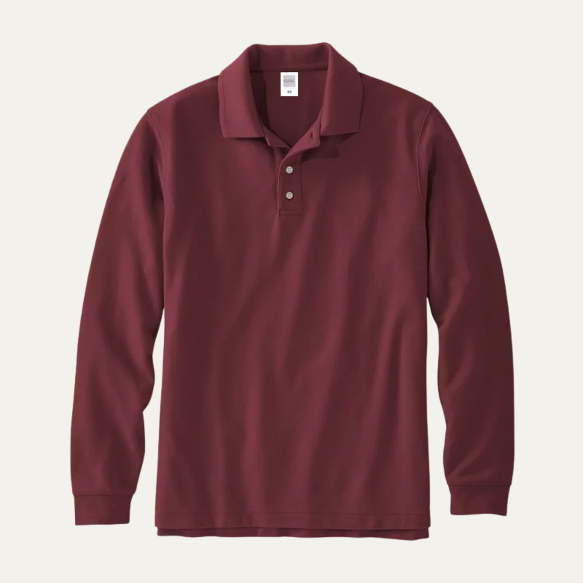 Callum | Men's Long Sleeve Polo Shirt Burgundy