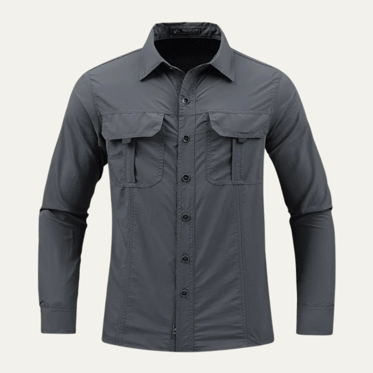 Sage | Men's Utility Cargo Shirt Gray Long Sleeve