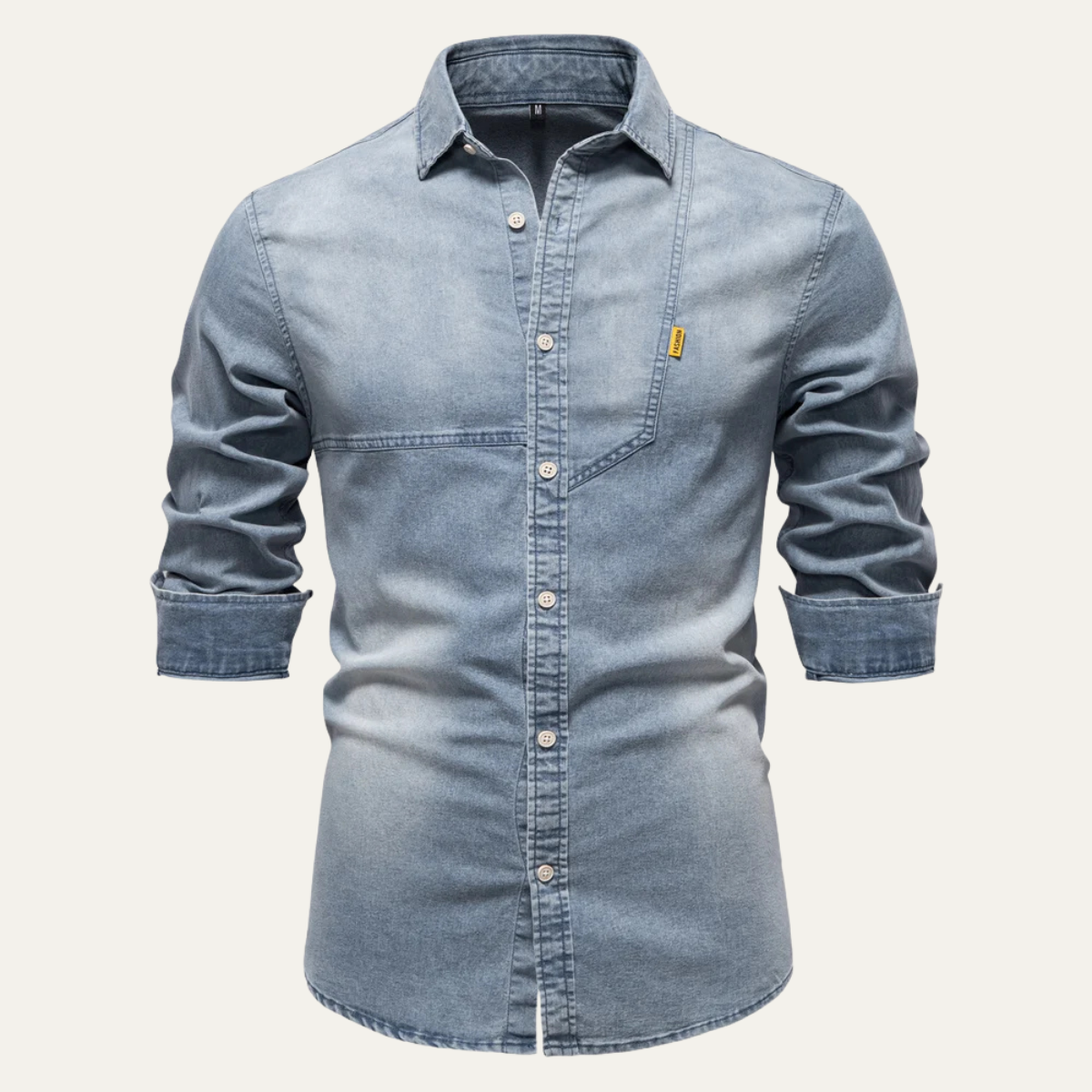 Callum | Men's Denim Shirt Dark Blue Long Sleeve Button Up