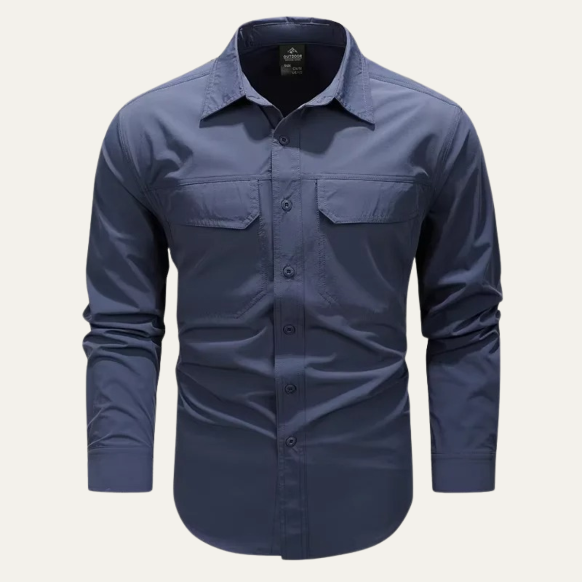 Beau | Men's Smart Casual Button Up Shirt Navy Long Sleeve
