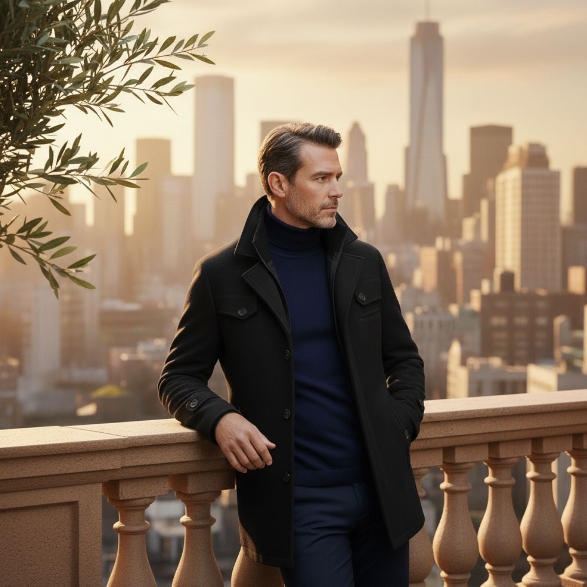 Callum | Men's Smart Casual Wool Blend Camel Coat With Quilted Liner