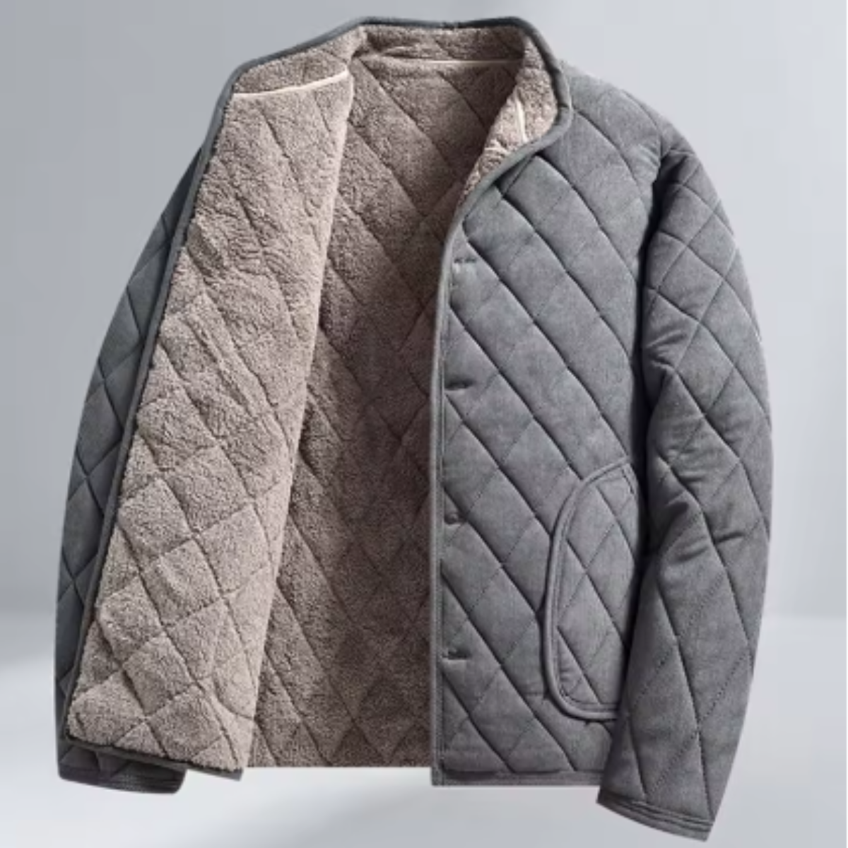 Beau | Men's Quilted Blazer Gray Button Up Jacket
