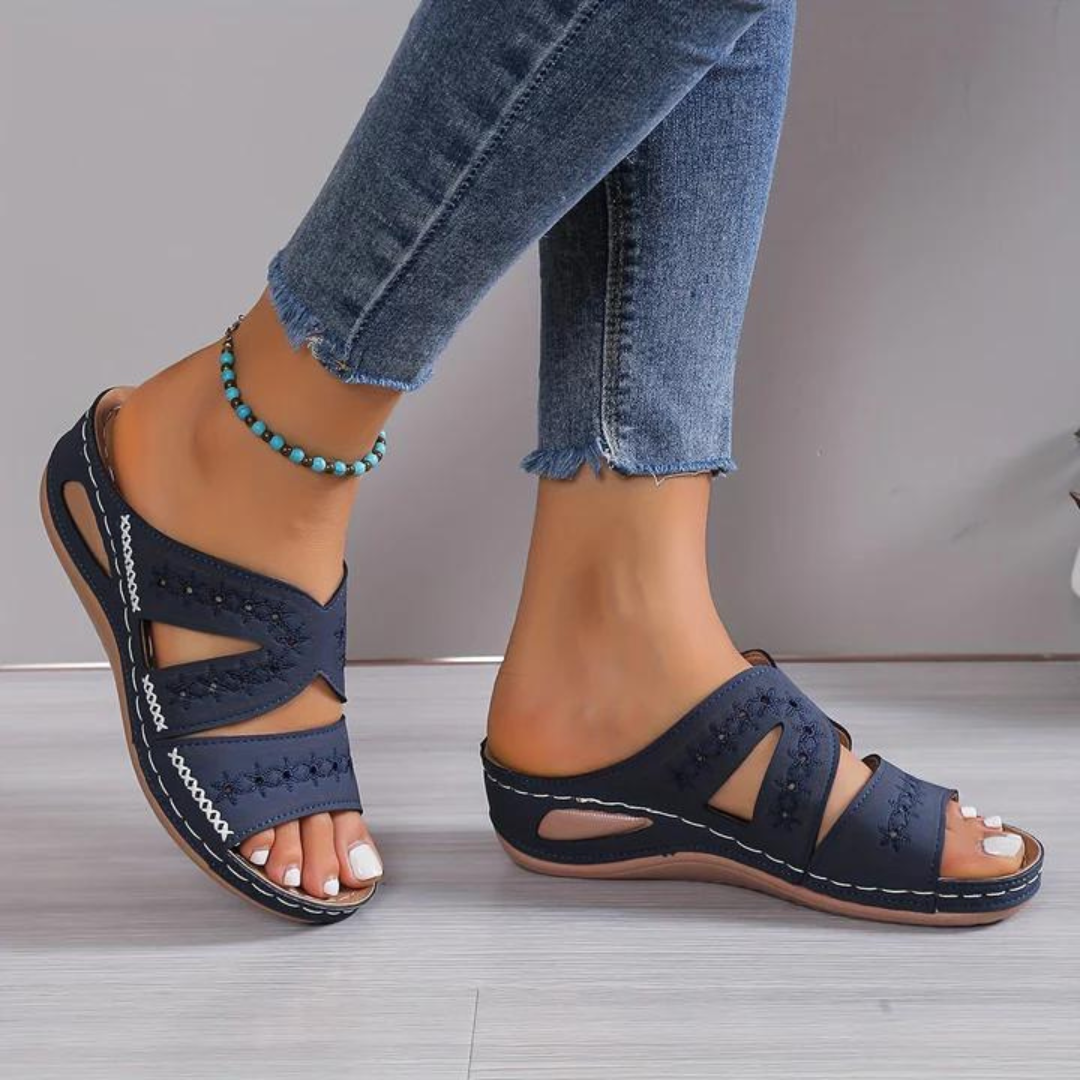 Thea | Women's Comfort Sandals Orthopedic Support Navy
