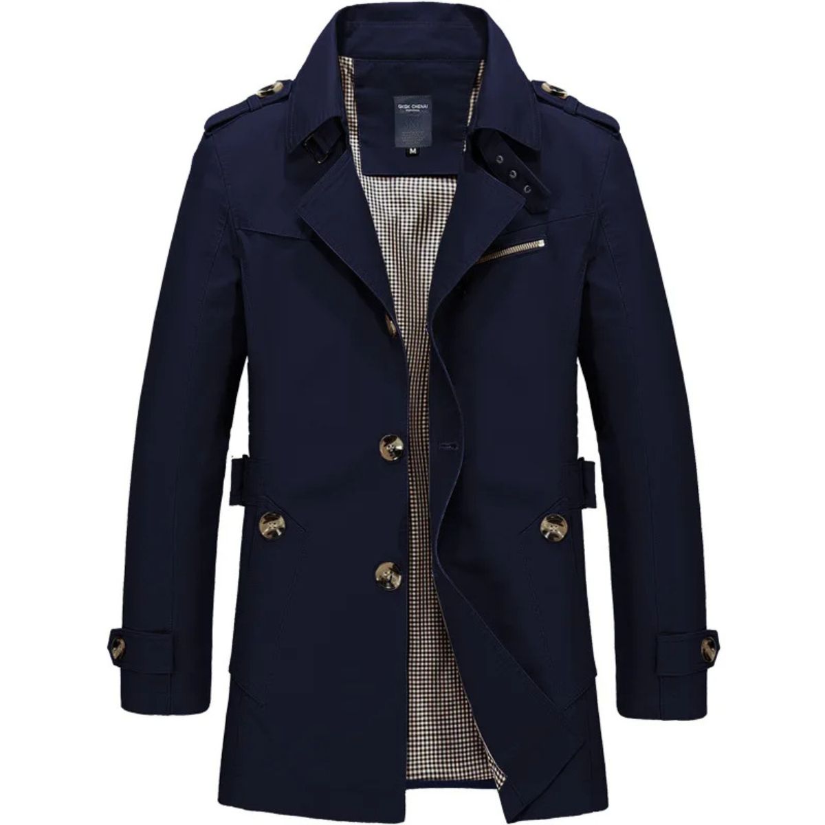 Marco | Men's Casual Trench Coat Olive Double Breasted