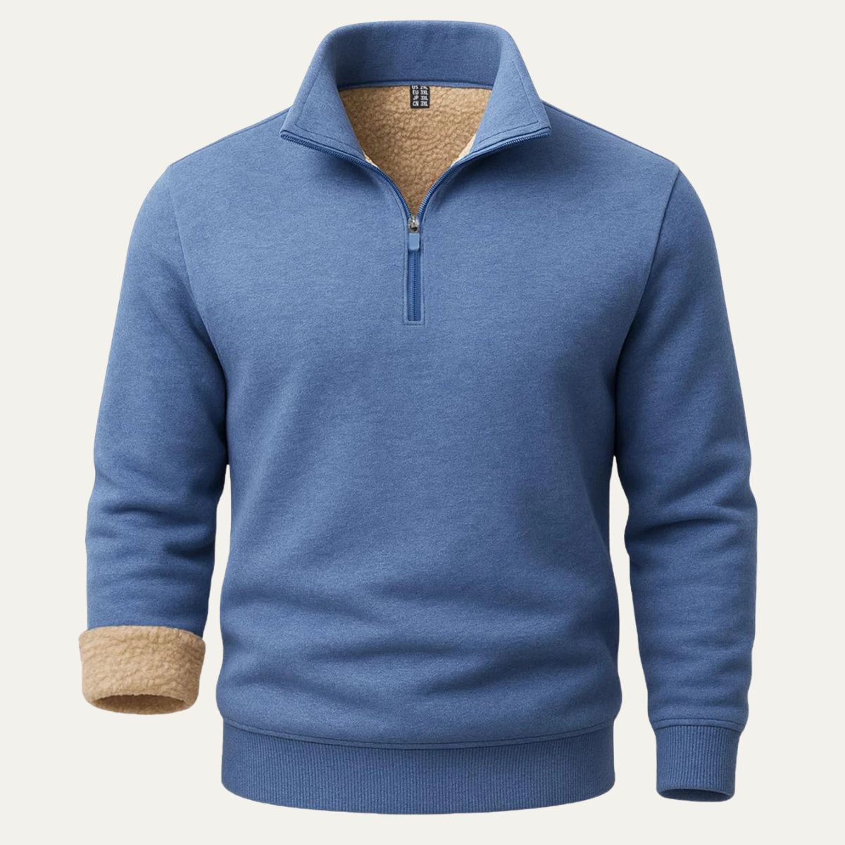 Callum | Men's Quarter Zip Sweater Light Blue