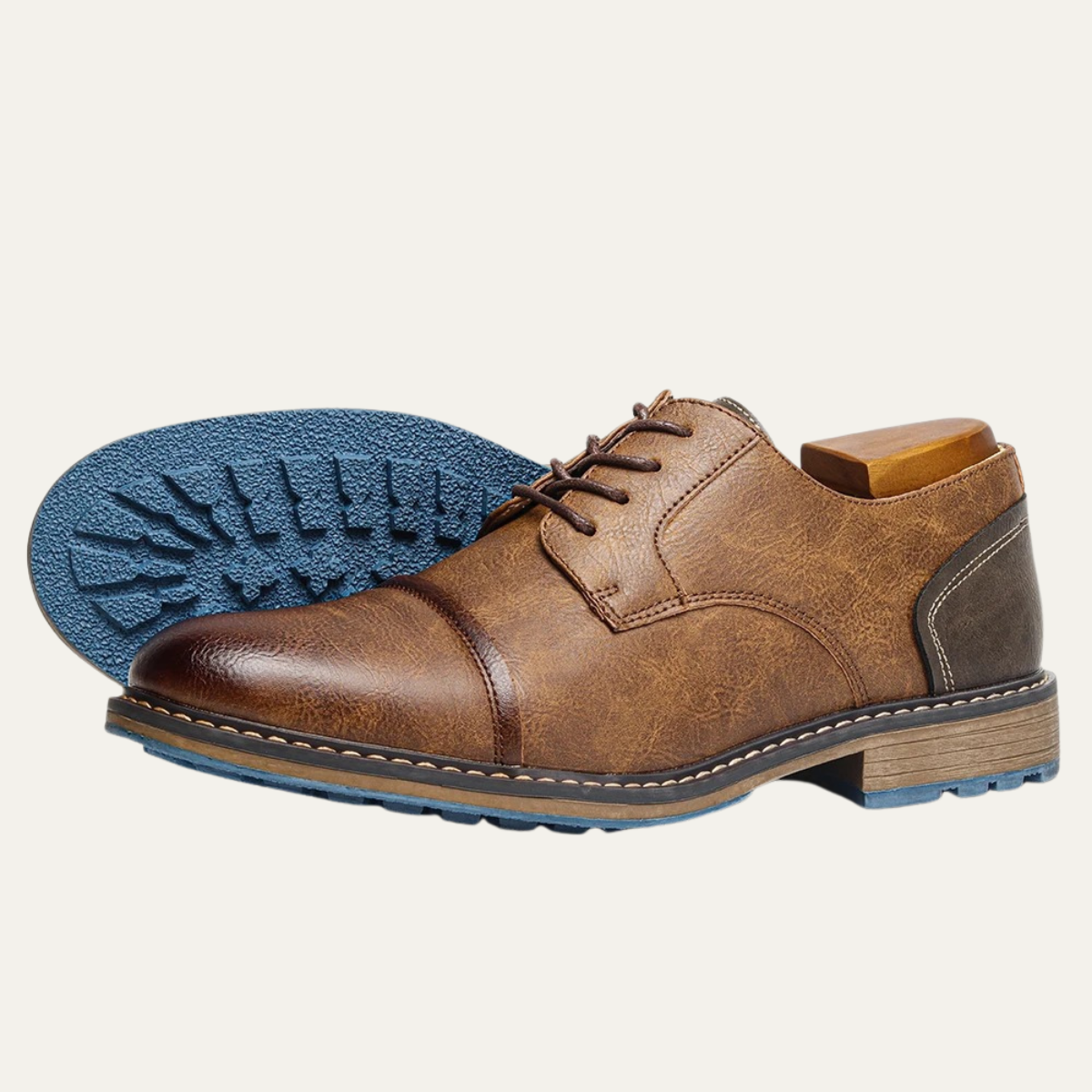 Bram | Men's Leather Oxford Shoes Brown Lace Up