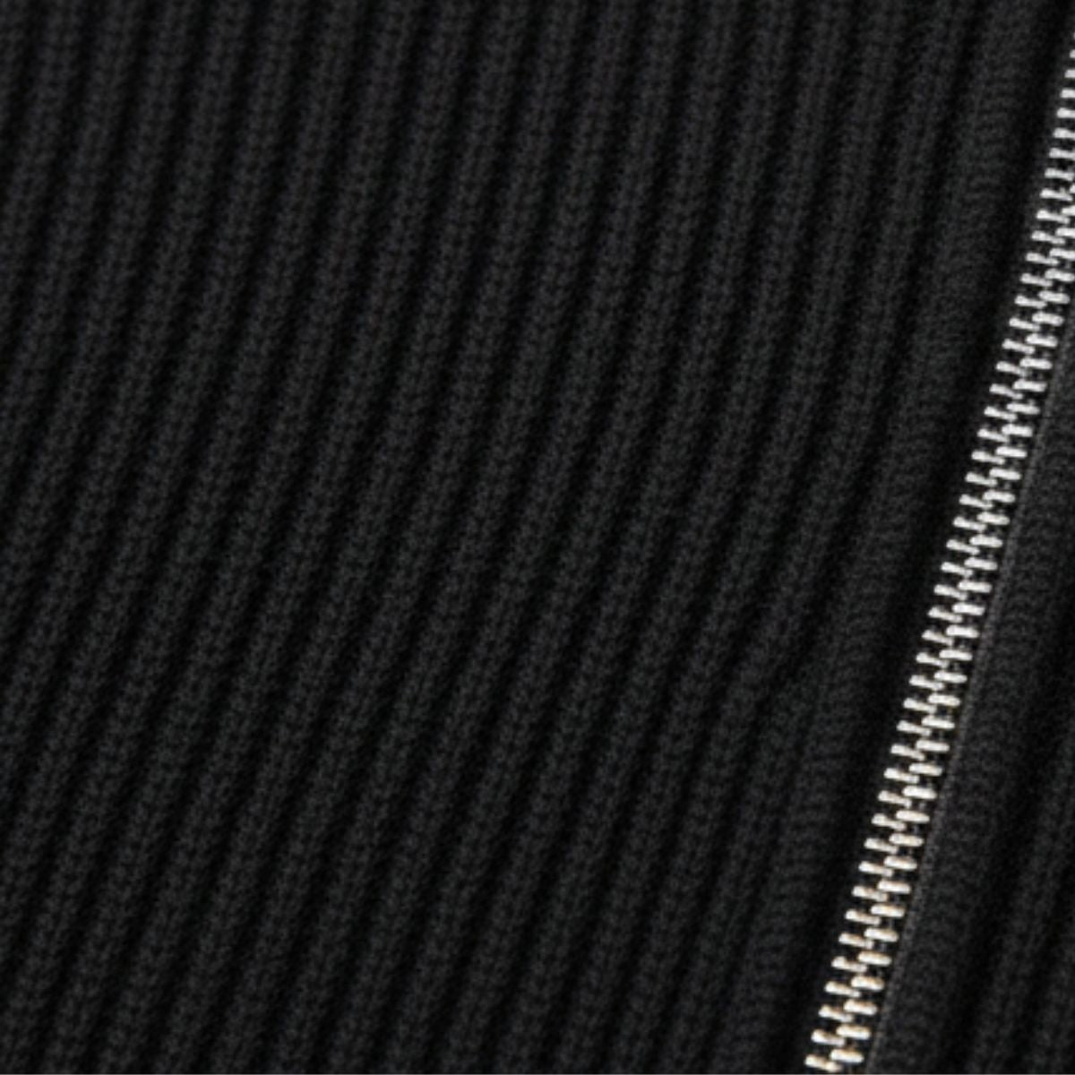 Luca | Men's Quarter Zip Sweater Black Ribbed Knit