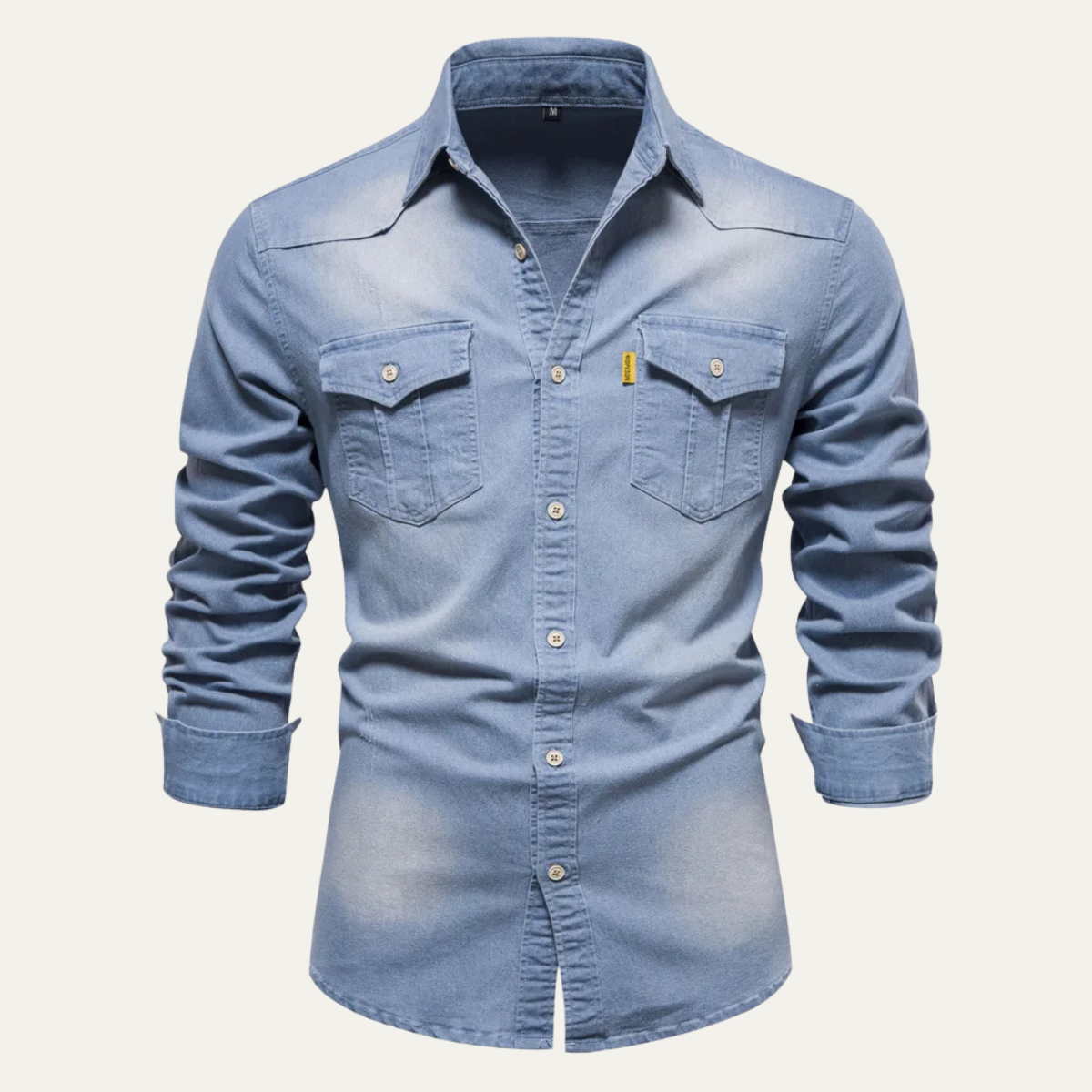 Ash | Men's Denim Shirt Dark Wash Long Sleeve Button Up