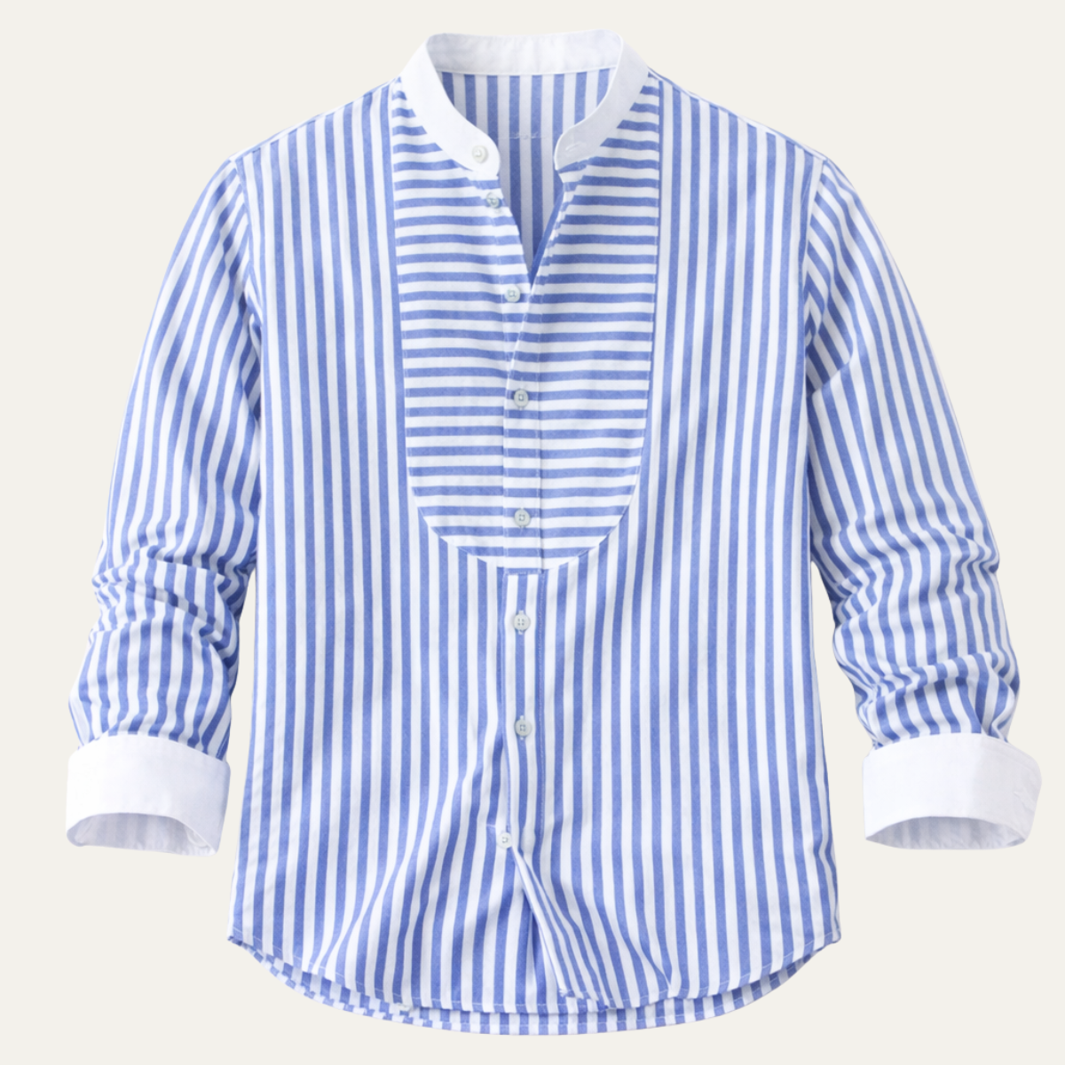 Lars | Men's Striped Button Up Shirt Light Blue Long Sleeve