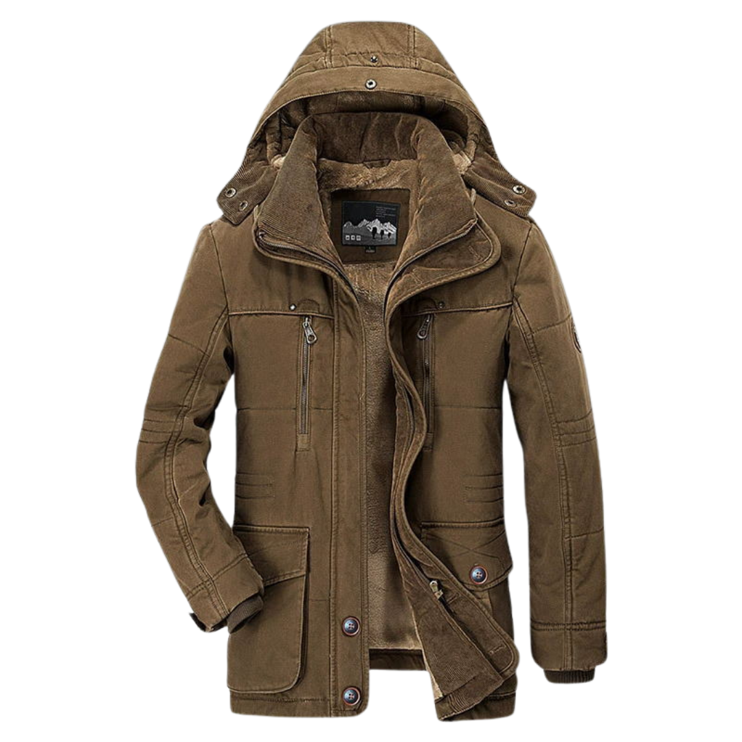 Hudson | Men's Puffer Jacket Navy Sherpa Lined Hood