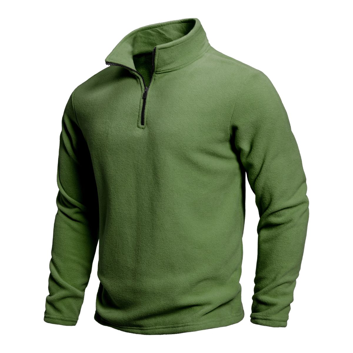 Bram | Men's Quarter Zip Sweater Green Fleece