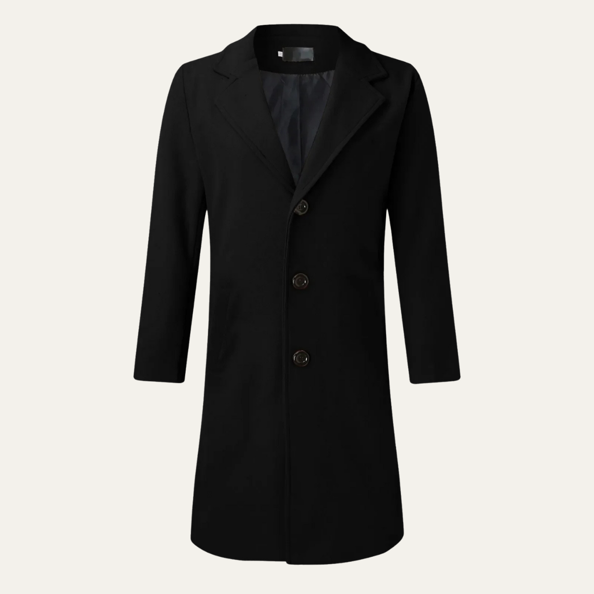 Bram | Men's Double Breasted Wool Blend Overcoat Black