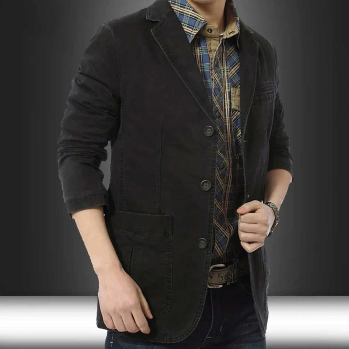Jude | Men's Casual Cotton Blazer Olive Green