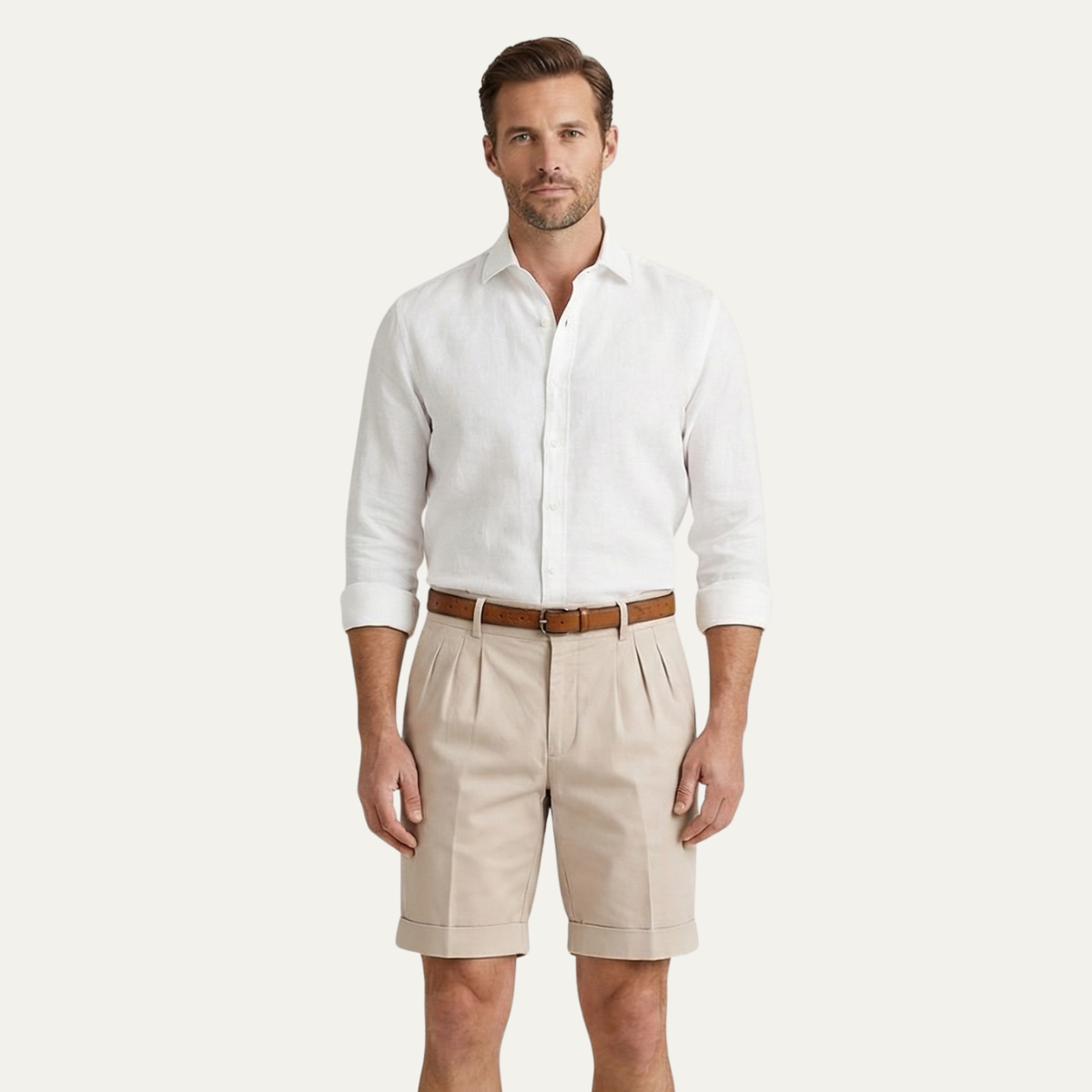Rowan | Men's Tailored Pleated Shorts Navy