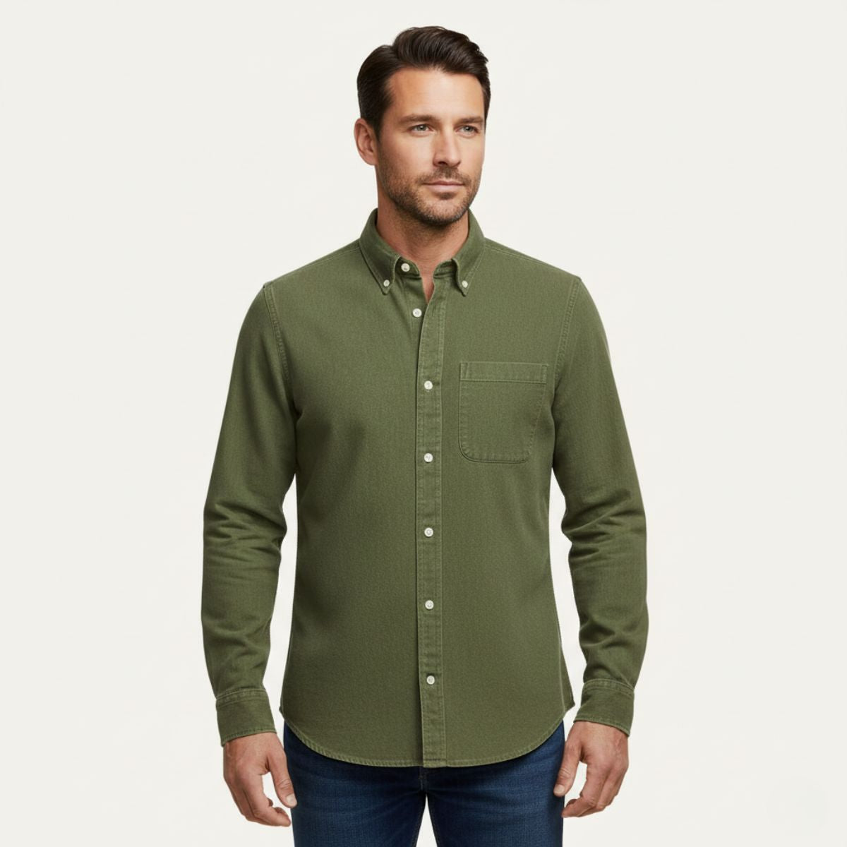 Arlo | Men's Button Up Shirt Black Long Sleeve Casual Oxford