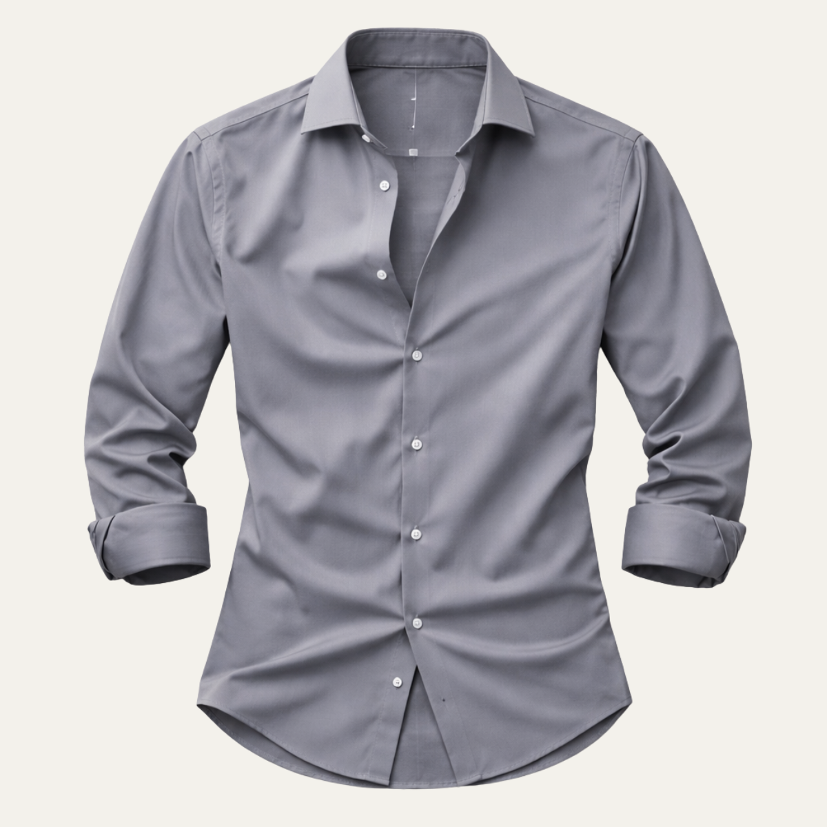 Blake | Men's Slim Fit Button Up Shirt Gray Long Sleeve