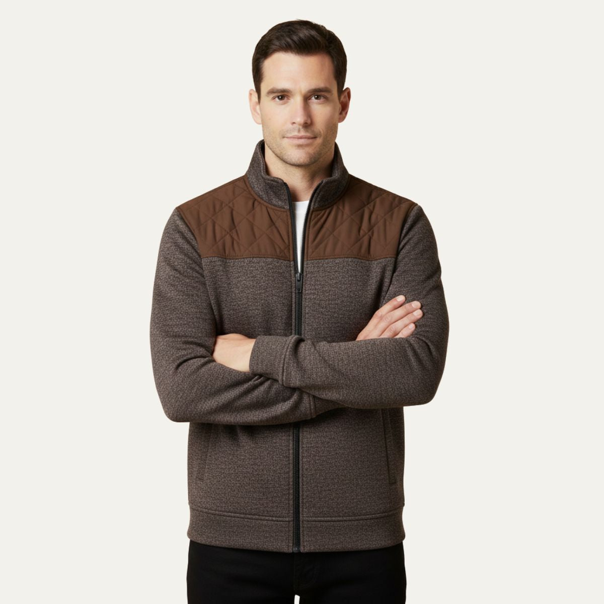 Heath | Men's Quilted Fleece Jacket Navy Blue